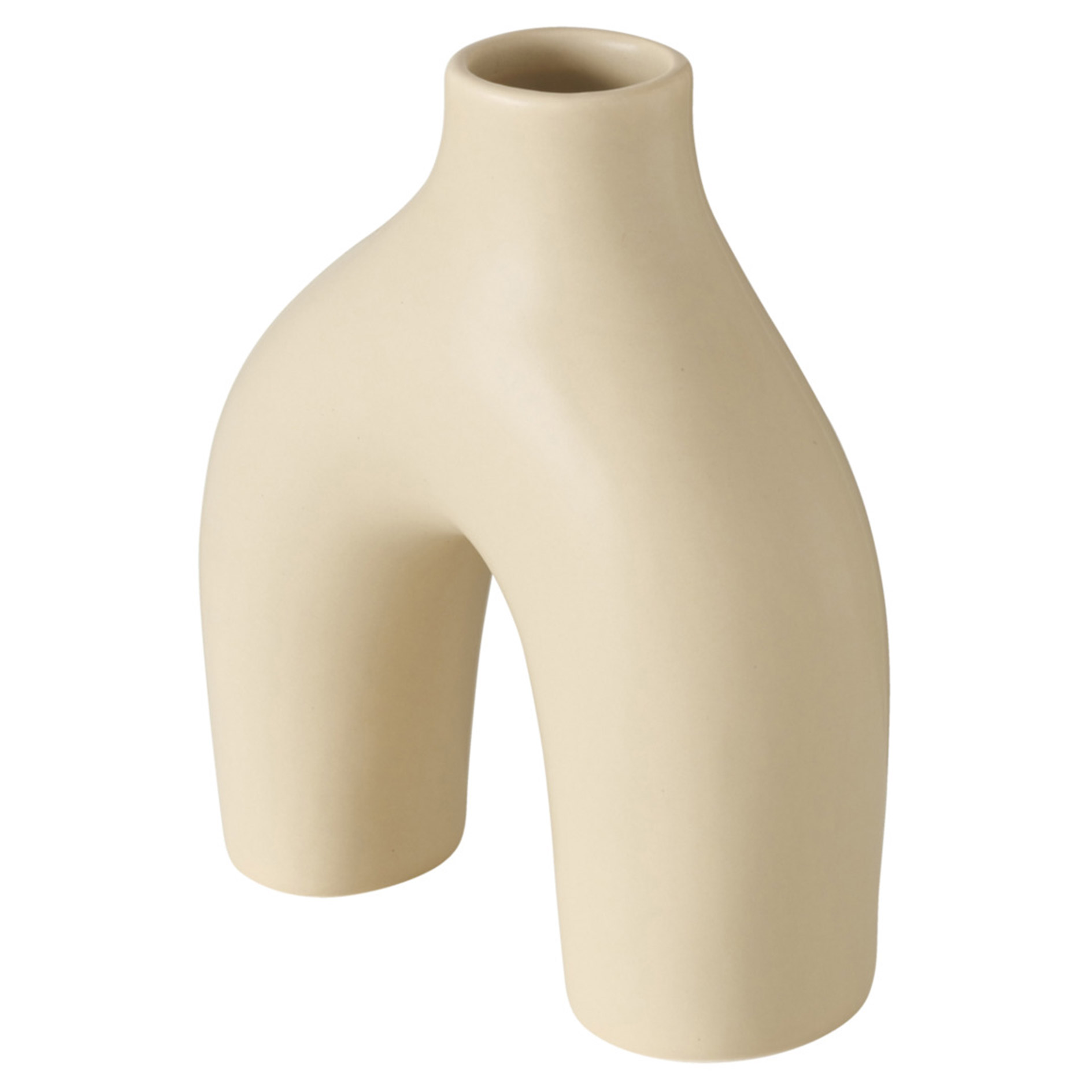 Vase - beige oder weiß - sortiert - 18 cm 