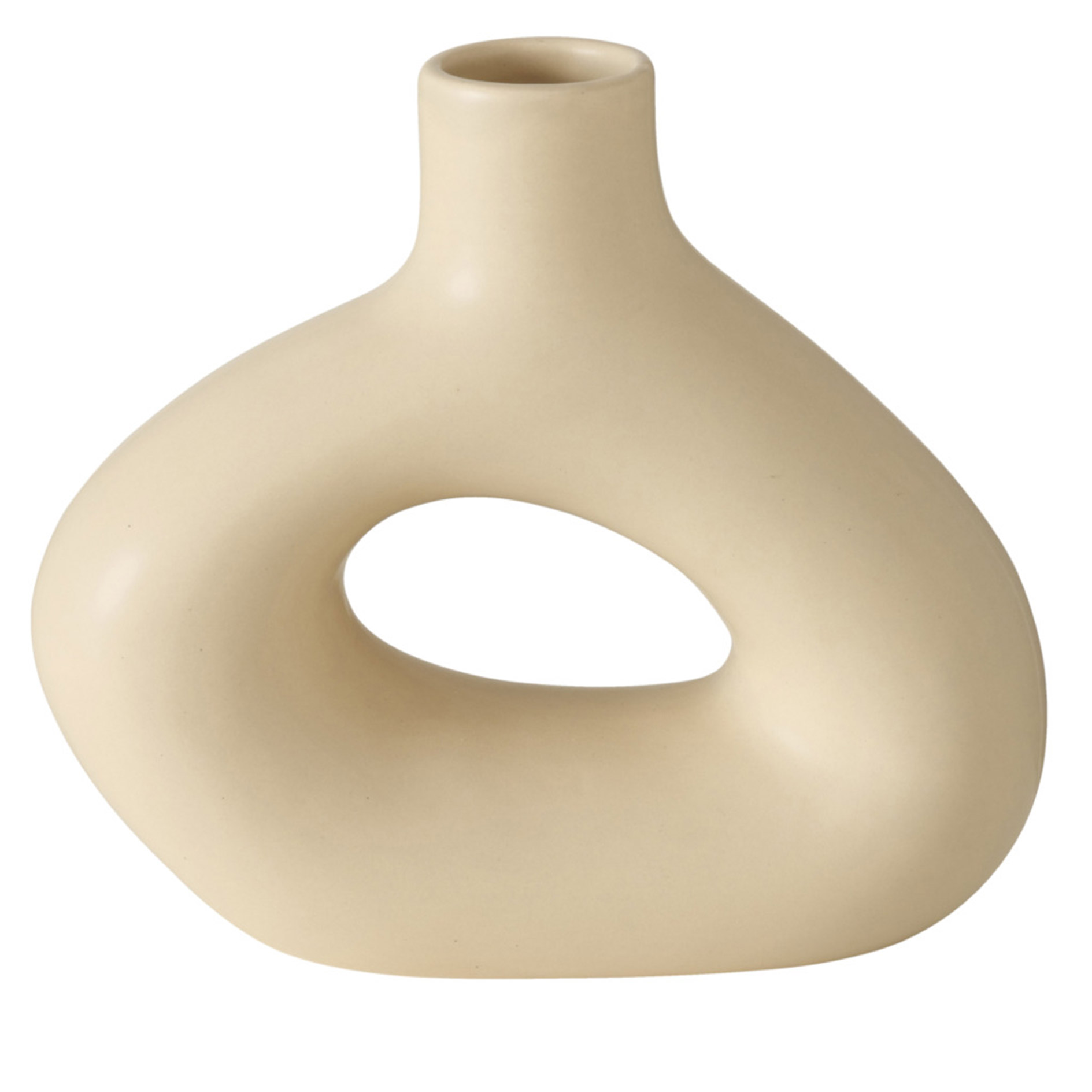 Vase - beige oder weiß - sortiert - 18 cm 