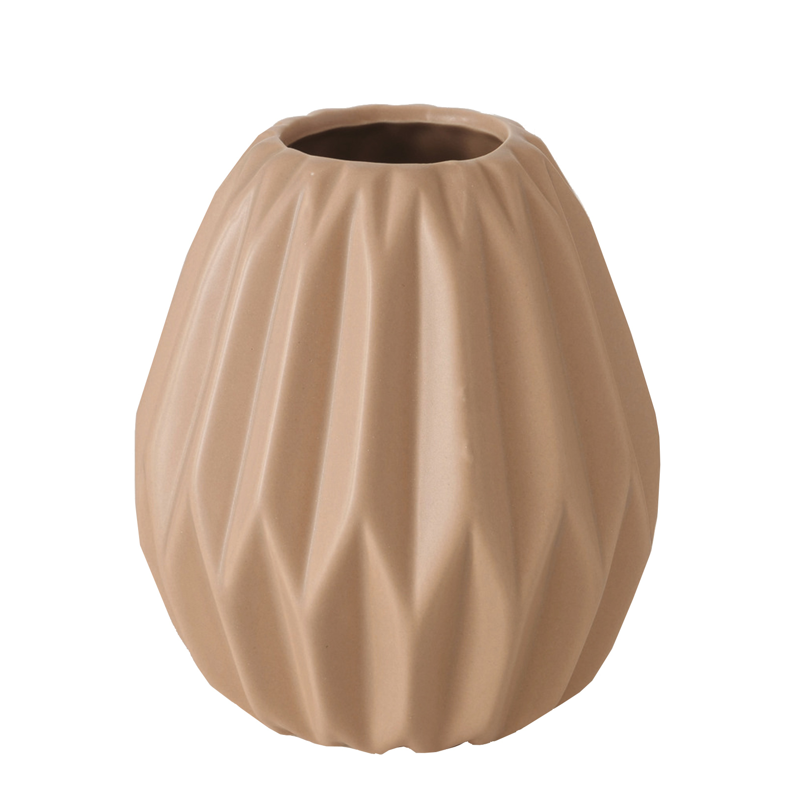 Vase - beige - Steingut - 13 cm hoch