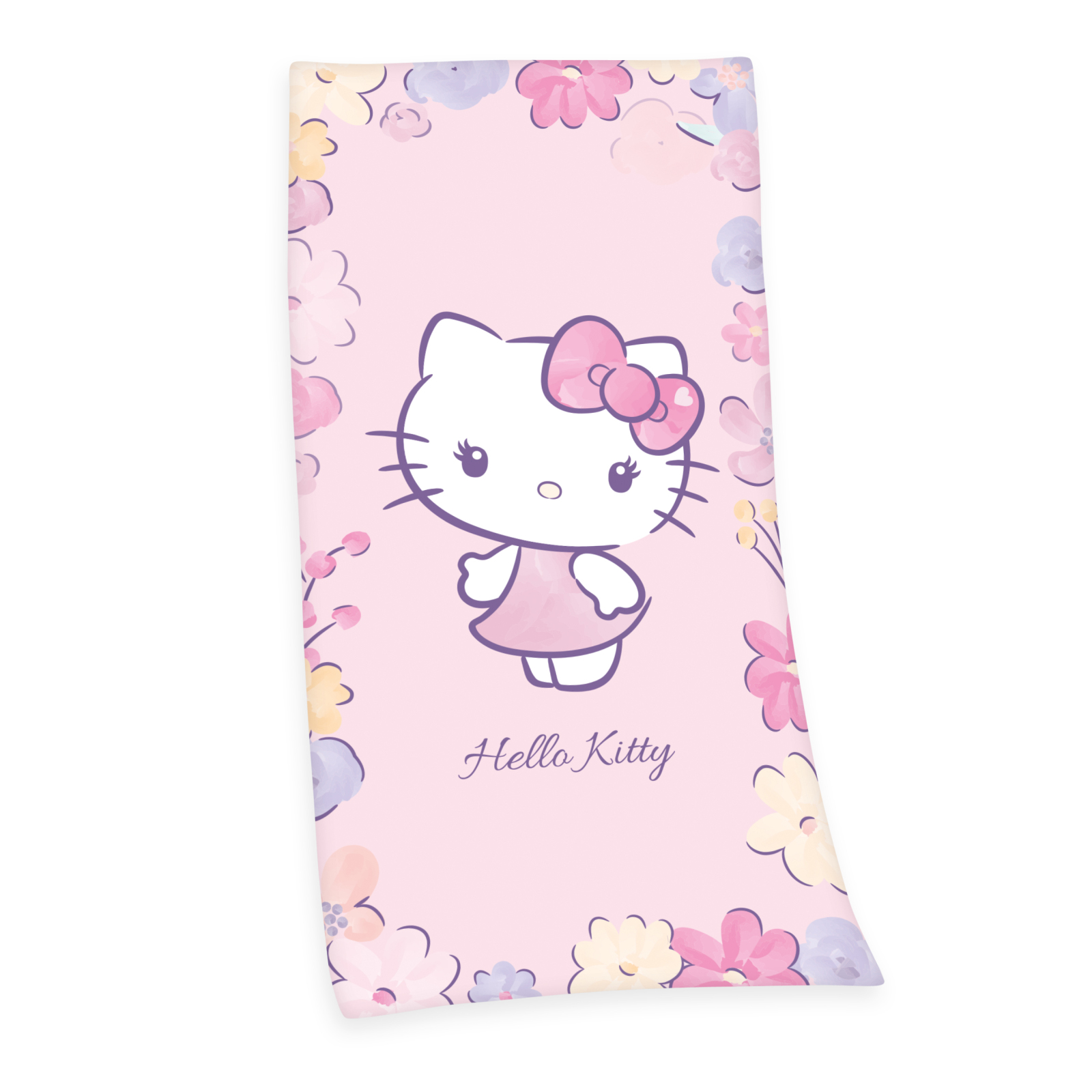 Velours-Badetuch HELLO KITTY - rosa - 75x150 cm
