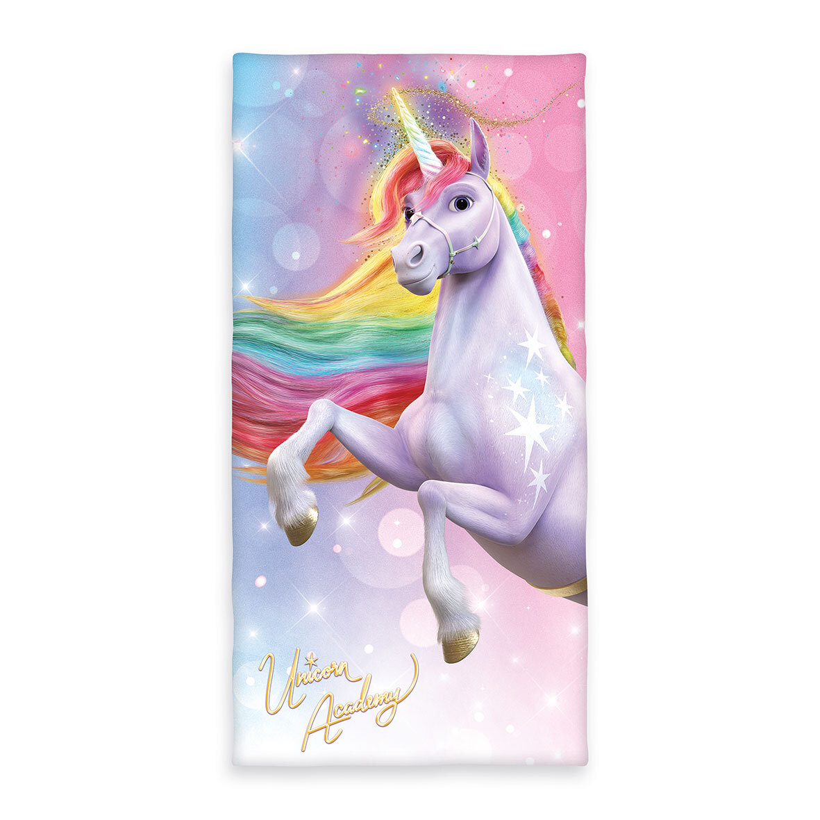Velourstuch UNICORN ACADEMY - bunt - 75x150 cm