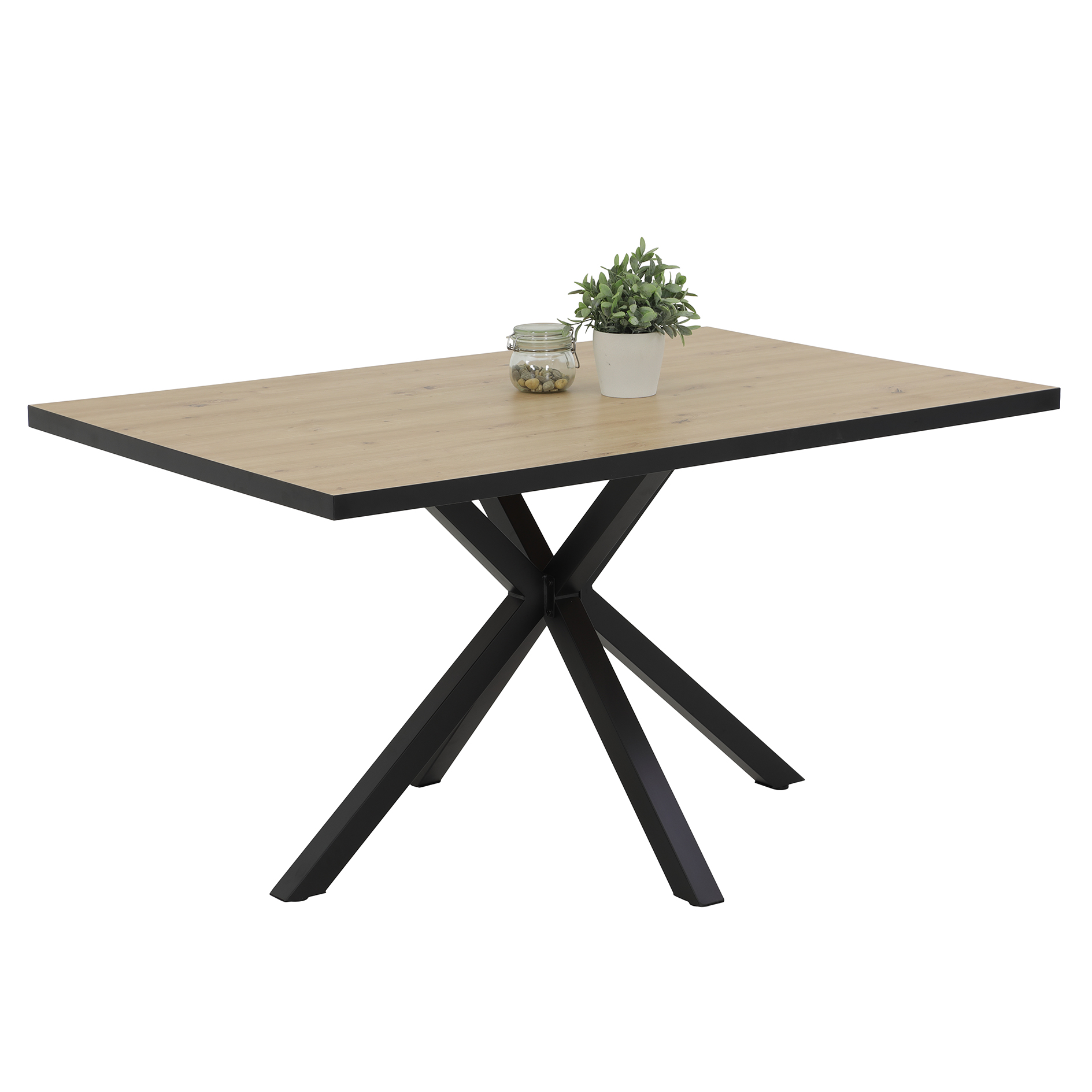 Vierfußtisch - Artisan Eiche-schwarz - 140x90 cm
