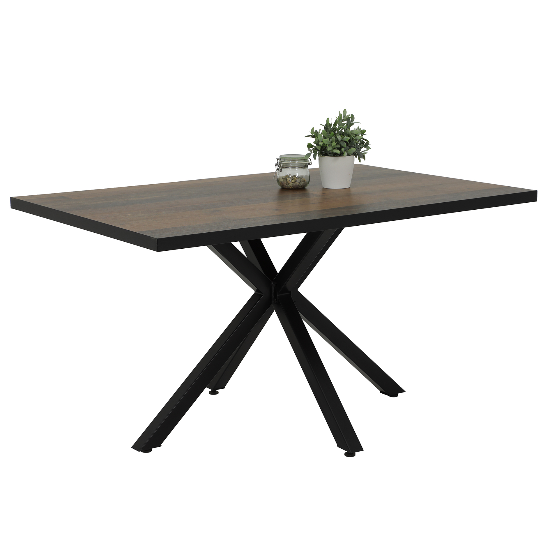 Vierfußtisch - Oldwood-schwarz - 140x90 cm