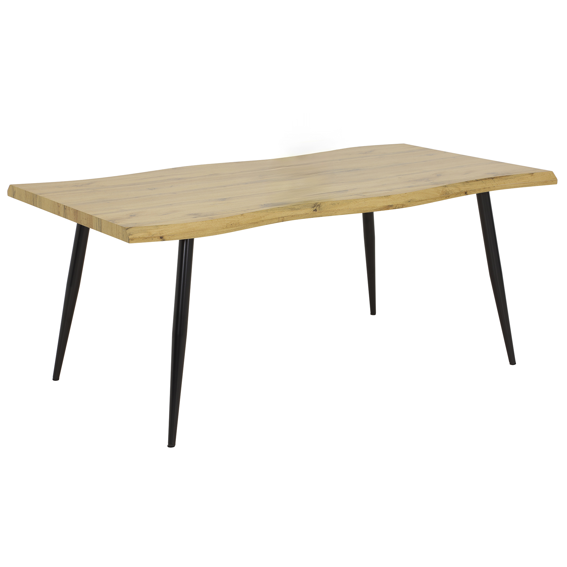 Vierfußtisch - Wildeiche - schwarz - 180x100 cm