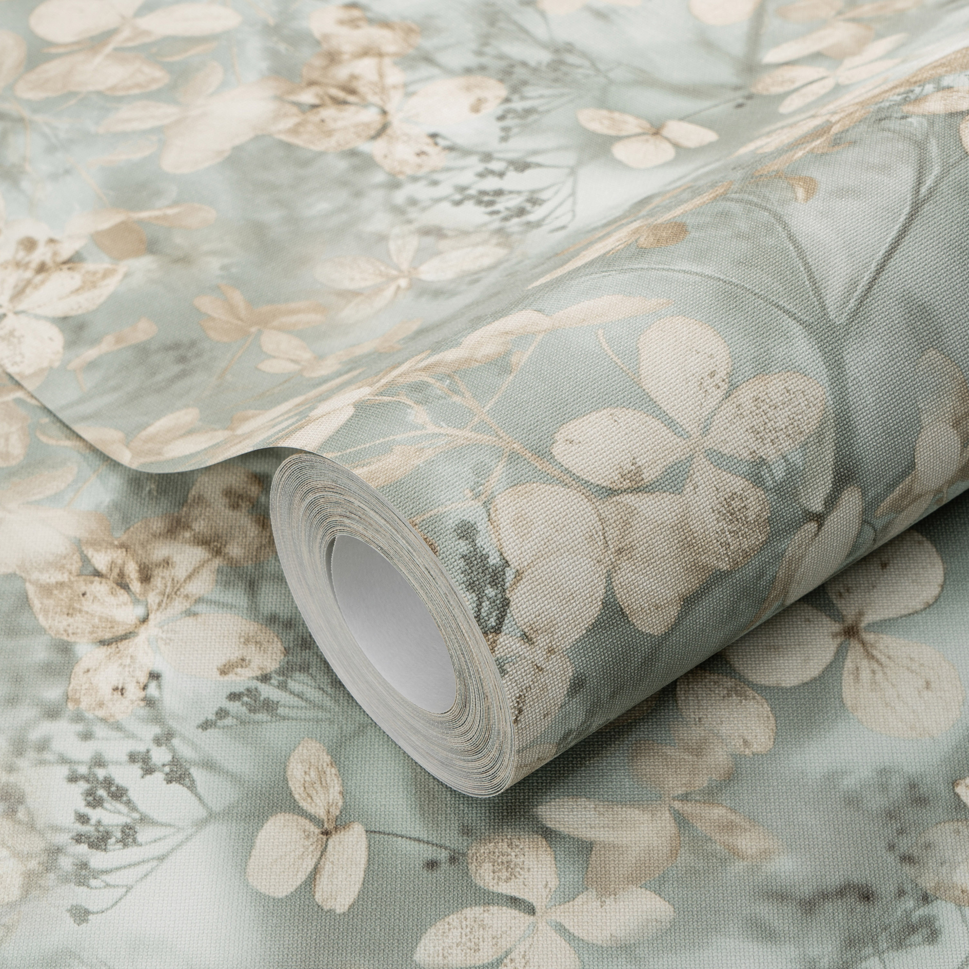 Viestapete - grün-beige - Blumen - 10 Meter
