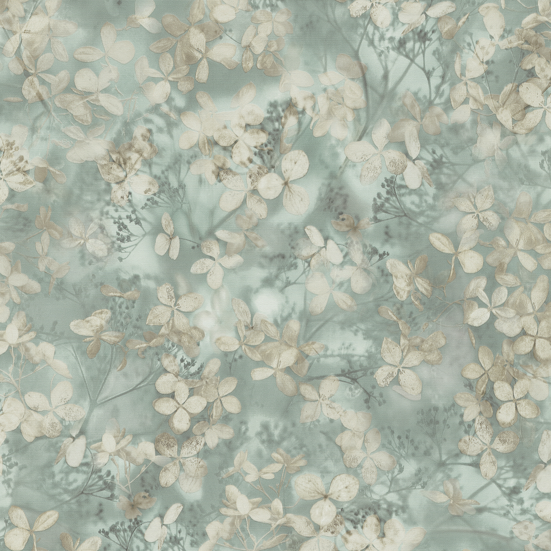 Viestapete - grün-beige - Blumen - 10 Meter
