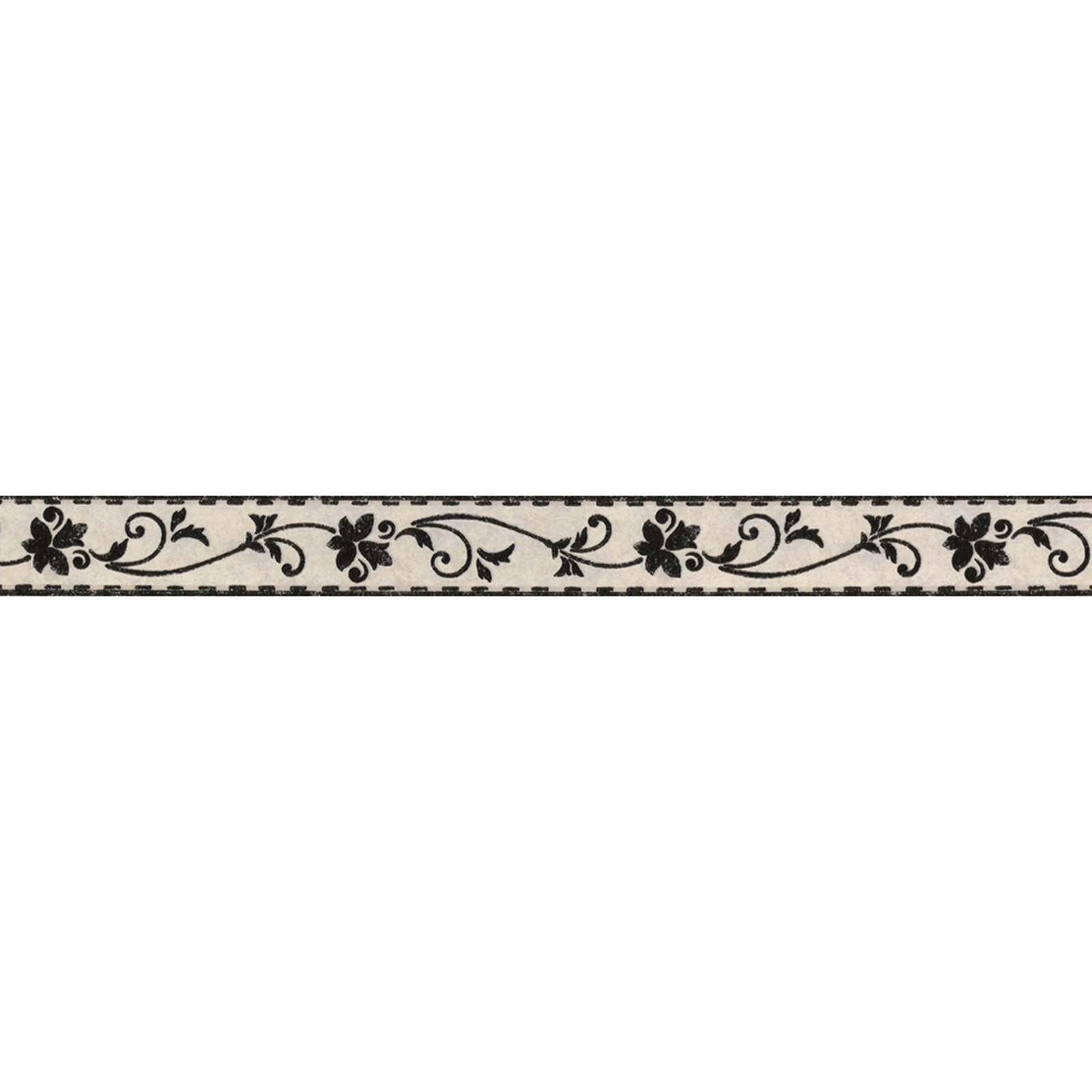 Vinyl-Borte ONLY BORDERS 7 - schwarz - Blumen - 5 cm