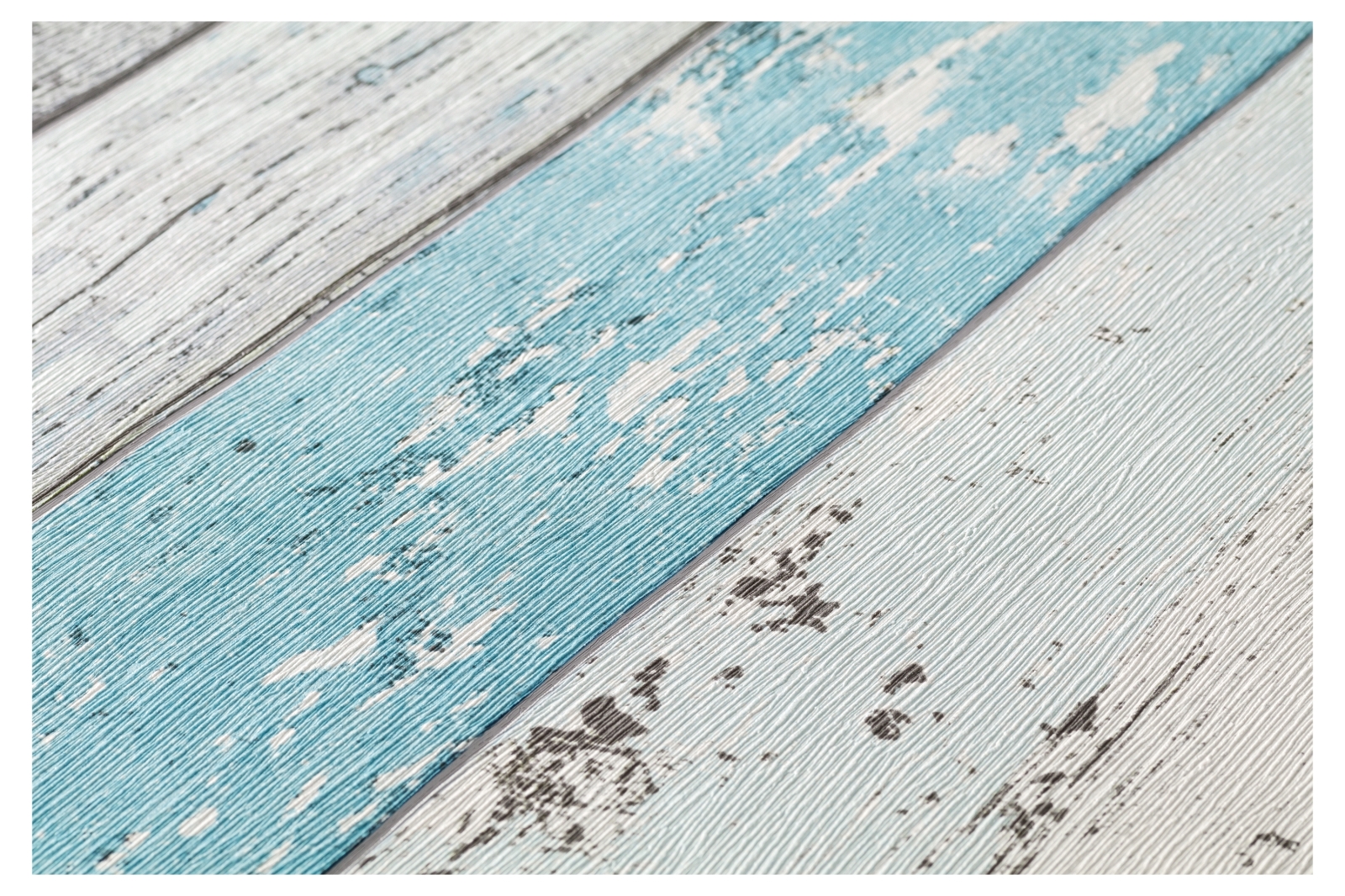 Vinyltapete BEST OF WOOD´N STONE - blau-grün - Holz - 10 Meter