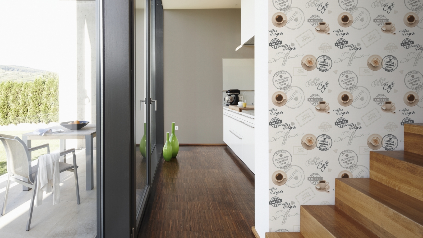 Vinyltapete SIMPLY DECOR - Kaffee - creme-braun - 10 Meter