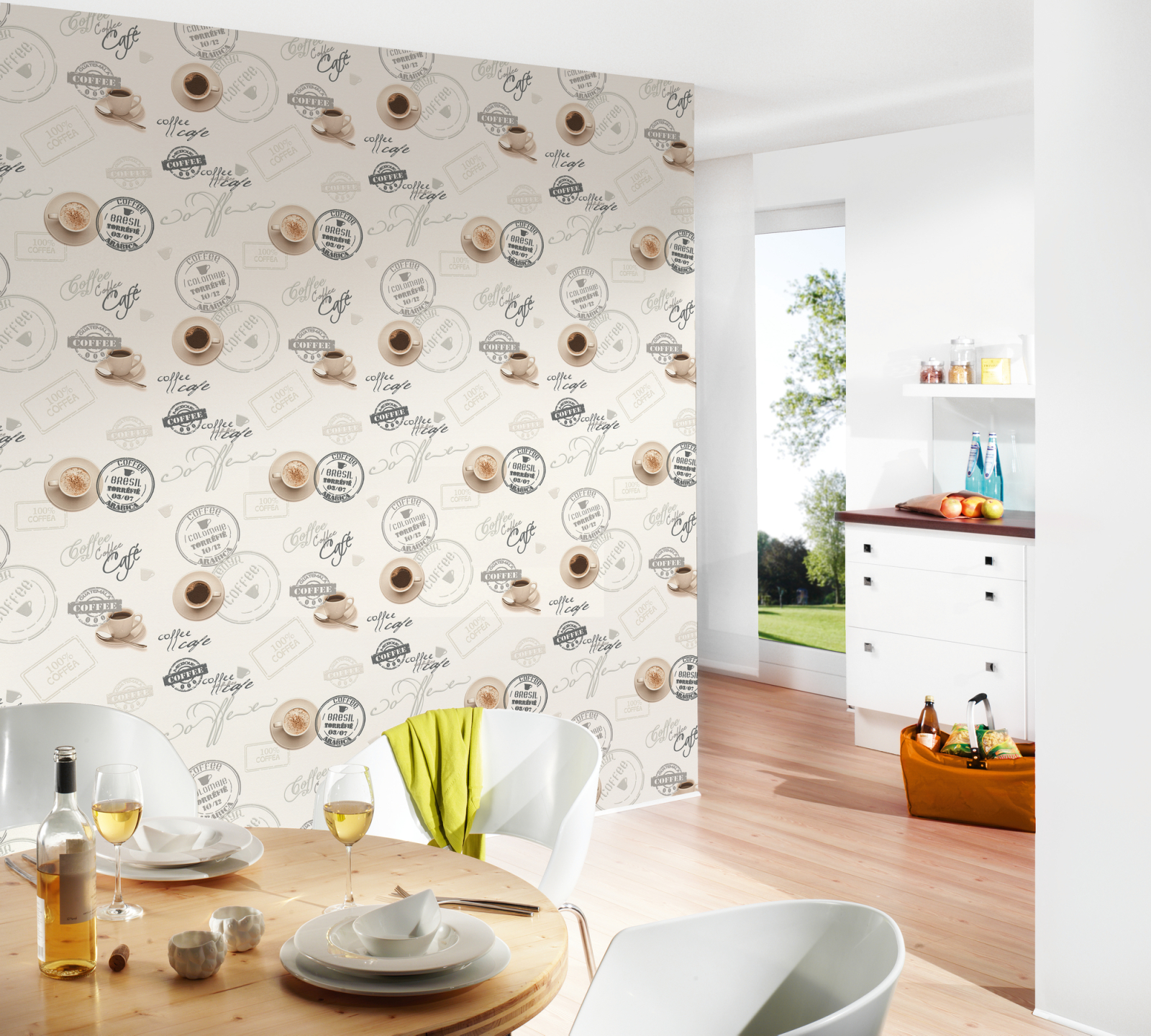 Vinyltapete SIMPLY DECOR - Kaffee - creme-braun - 10 Meter