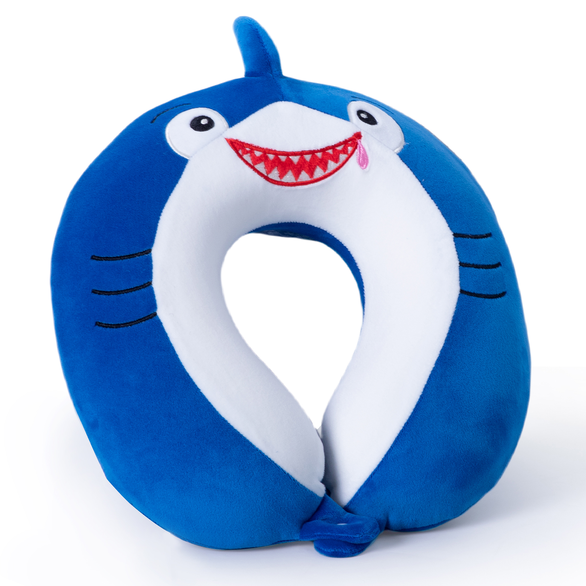 Visco-Nackenkissen HAI - blau-weiß - 30x30 cm