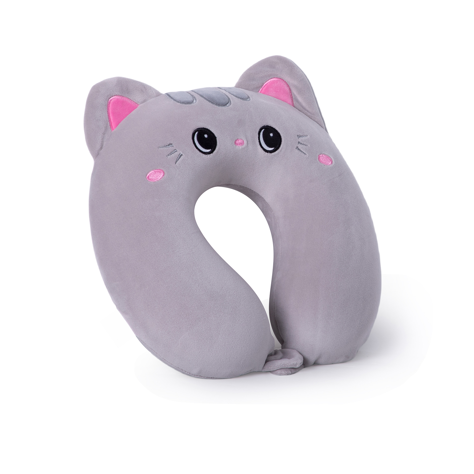 Visco-Nackenkissen KATZE - grau - 30x30 cm