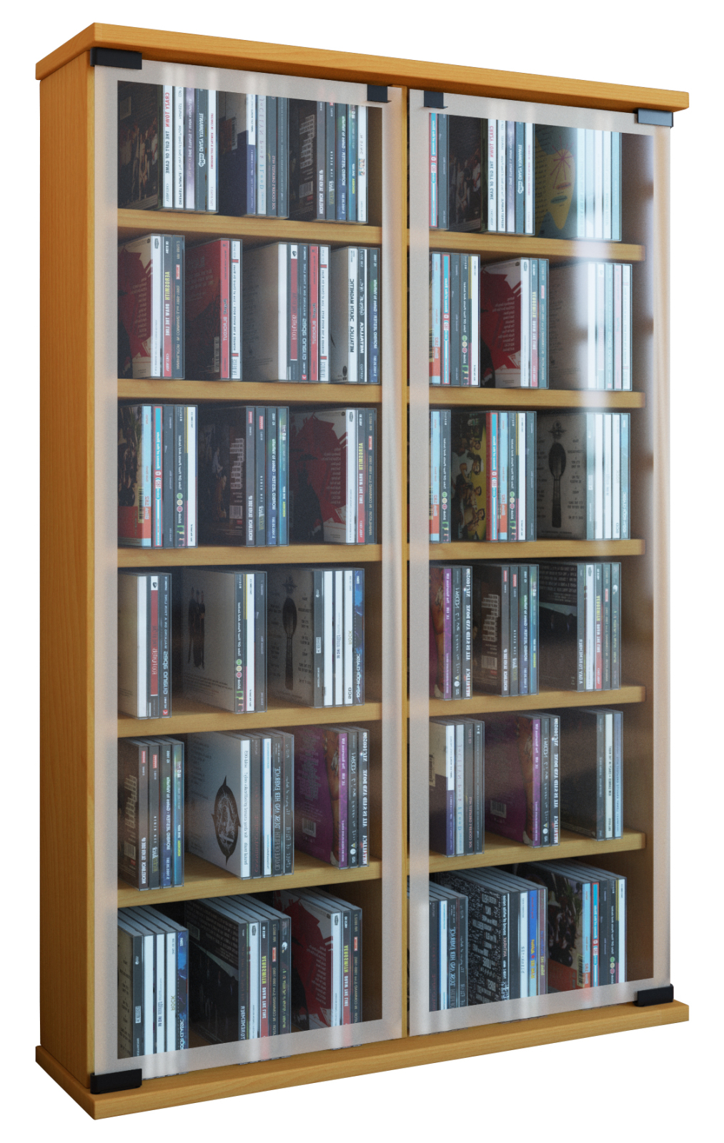 Vitrine - Buche - 60 cm breit - für 300 CDs