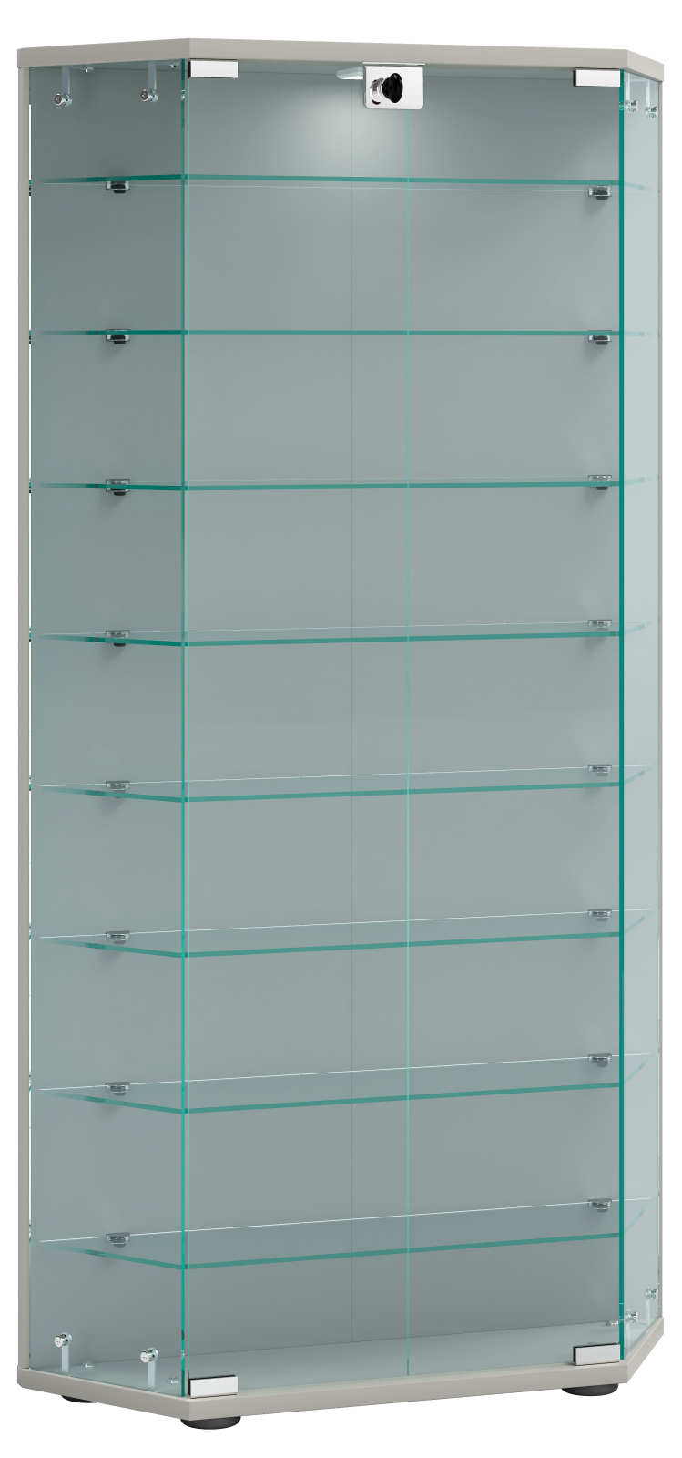 Vitrine CENILA XL - silber - abschließbar