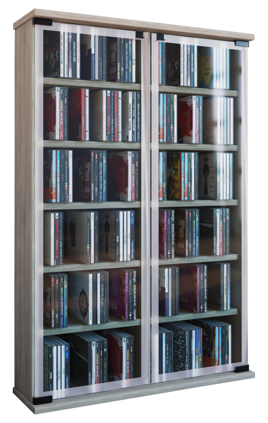 Vitrine GALERIE - Sonoma Eiche - für 300 CDs