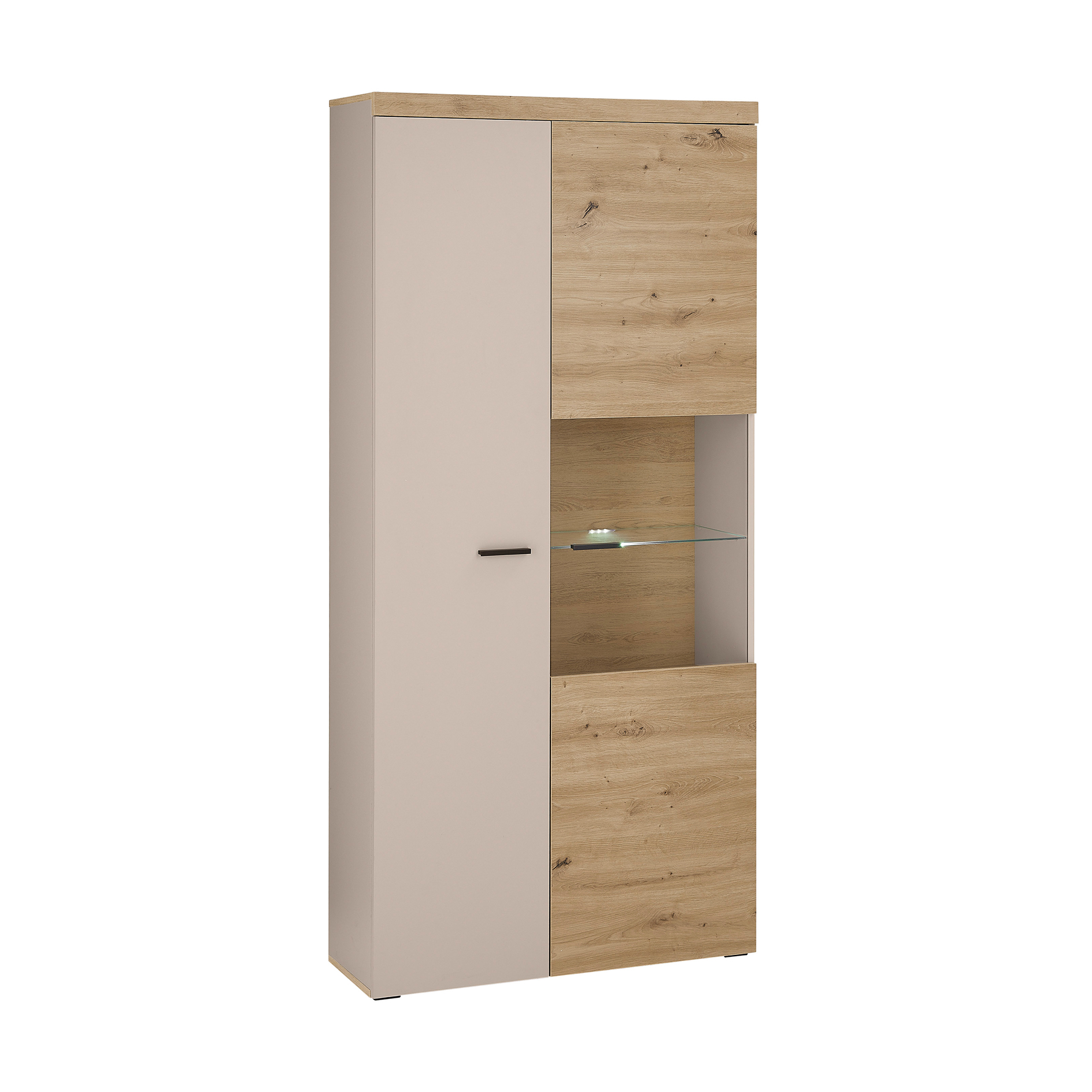 Vitrine - kaschmir - Artisan Eiche - 91 cm