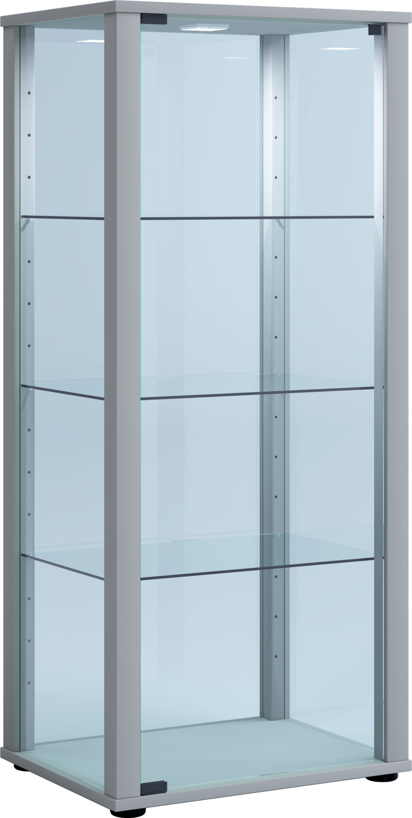 Vitrine KAVISA M - silber - 114,5 cm hoch