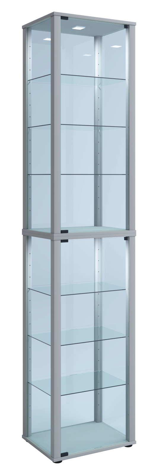 Vitrine KAVISA XL - silber - 227 cm hoch