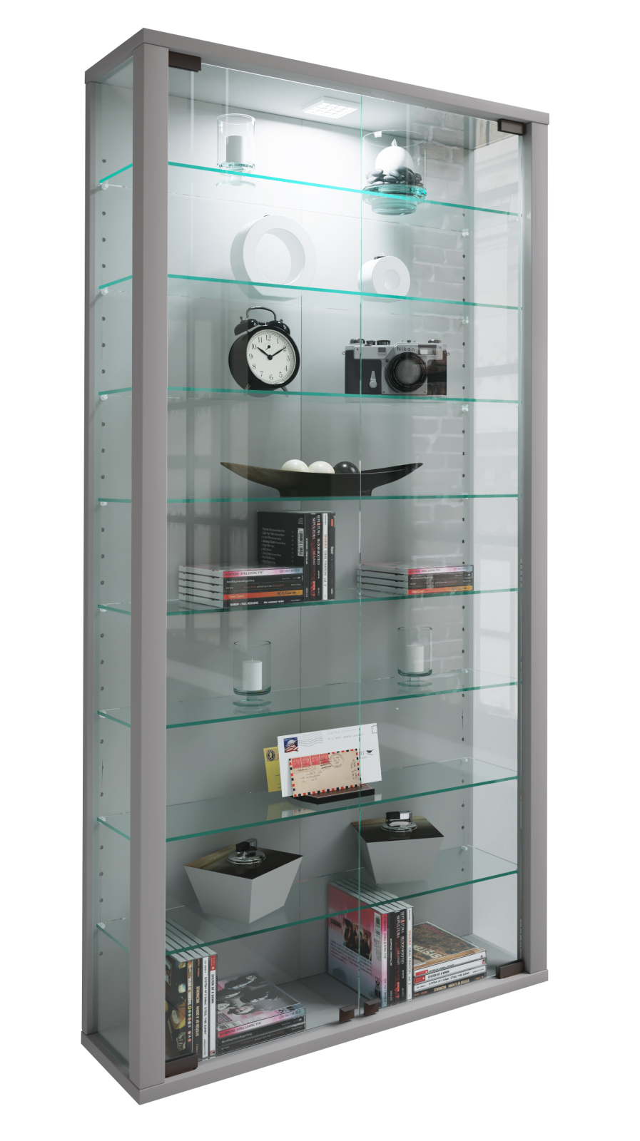 Vitrine LUMO MAXI - silber - 59 cm