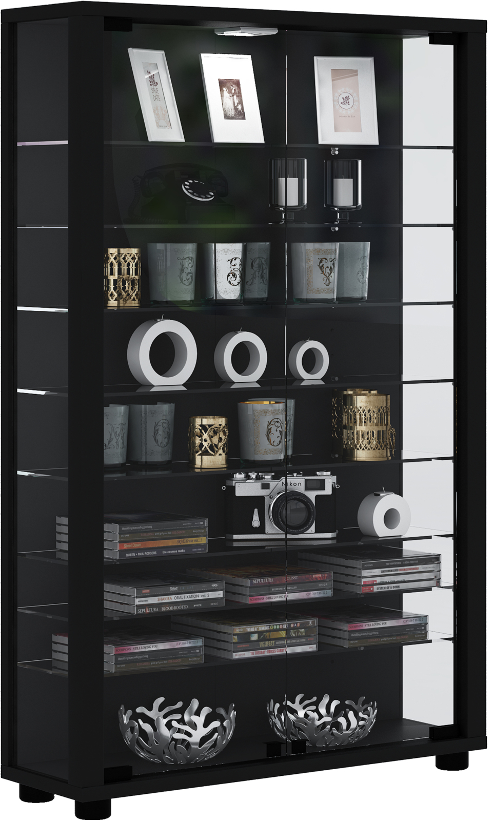 Vitrine LUMO MINI - schwarz - ohne Beleuchtung