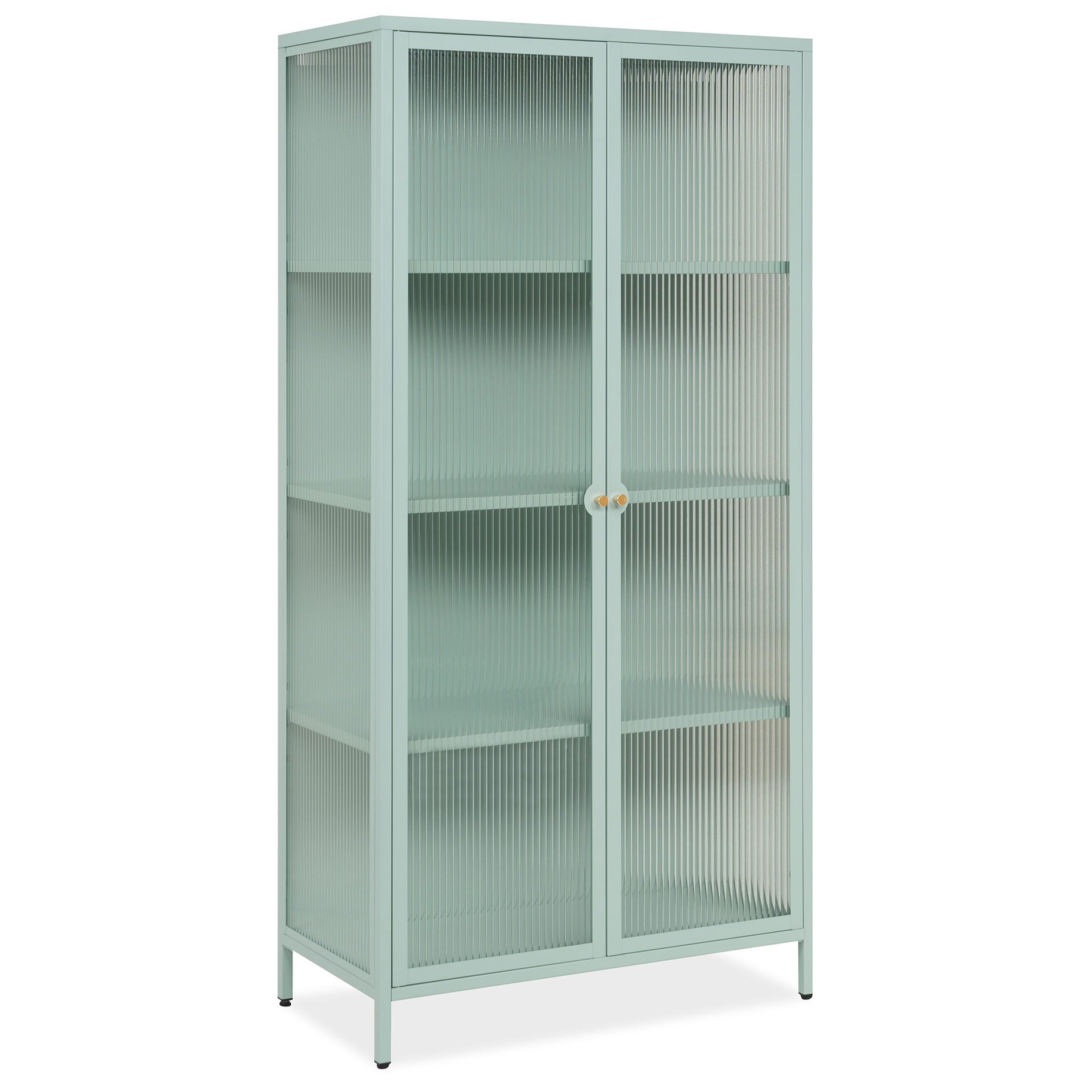 Vitrine MILTON - mintgrün - 160 cm