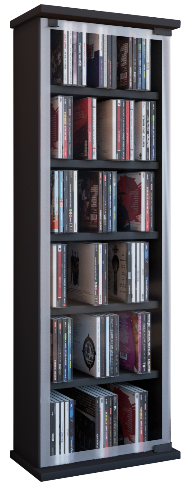 Vitrine - schwarz - 31 cm breit - für 150 CDs