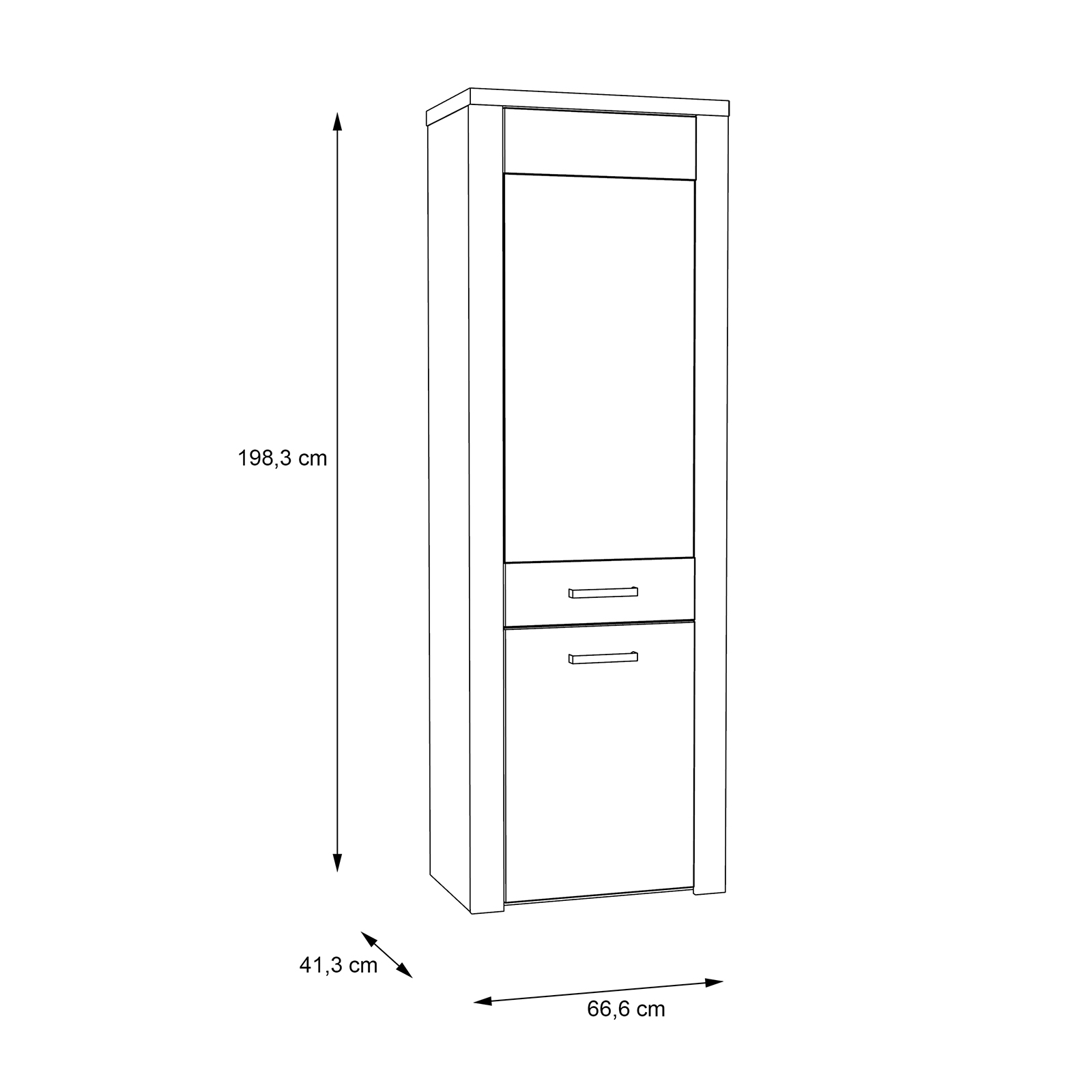 Vitrine - Sonoma Eiche - 198 cm hoch