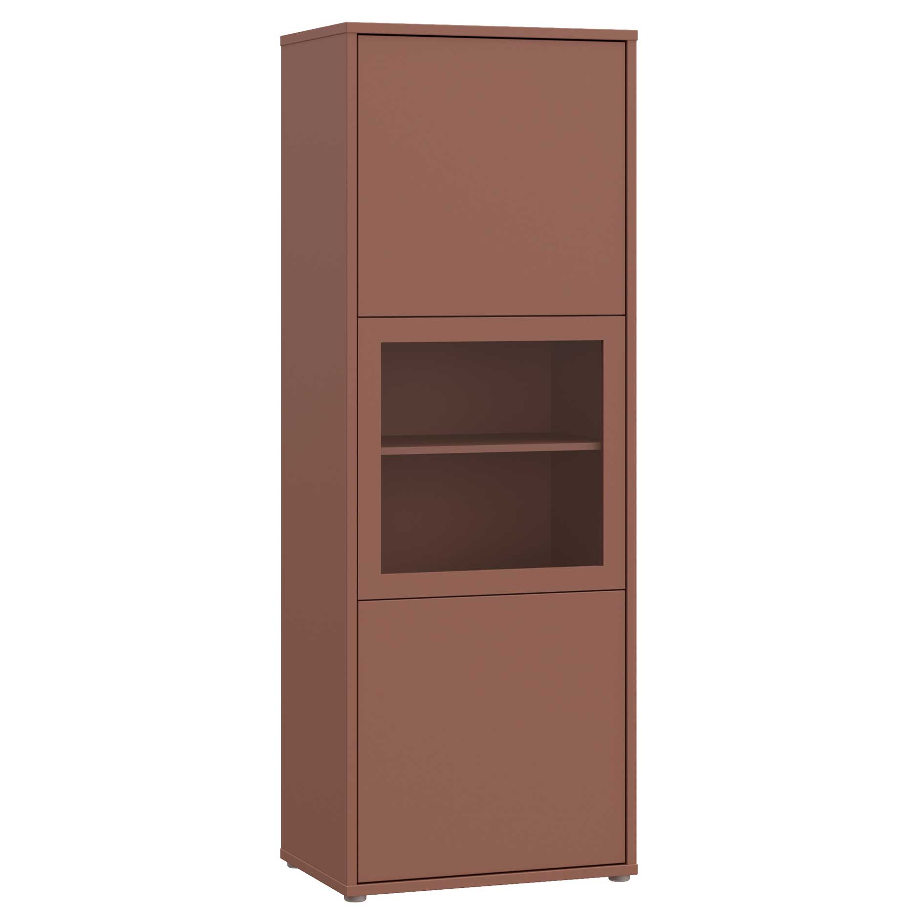 Vitrine - terrakotta - 3 Türen - 65 cm