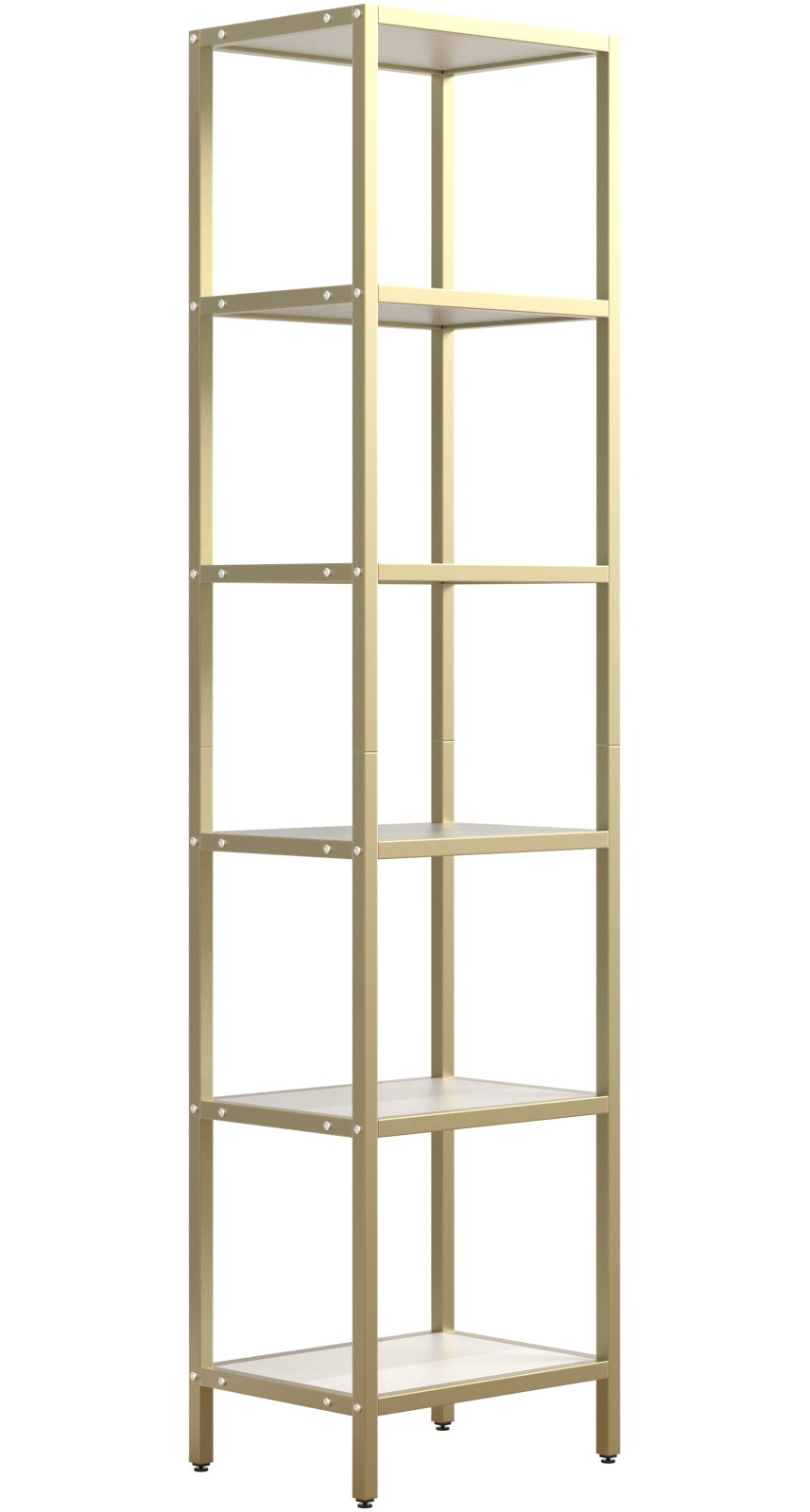 Vitrine VINALI M - weiß-gold - Industrial-Style - 165 cm