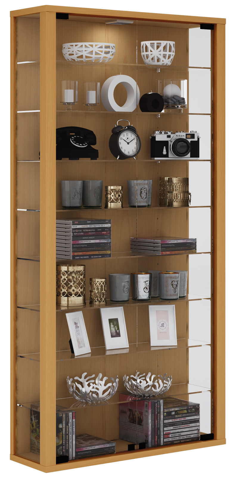Vitrine VITROSA MAXI - Buche - mit LED-Beleuchtung