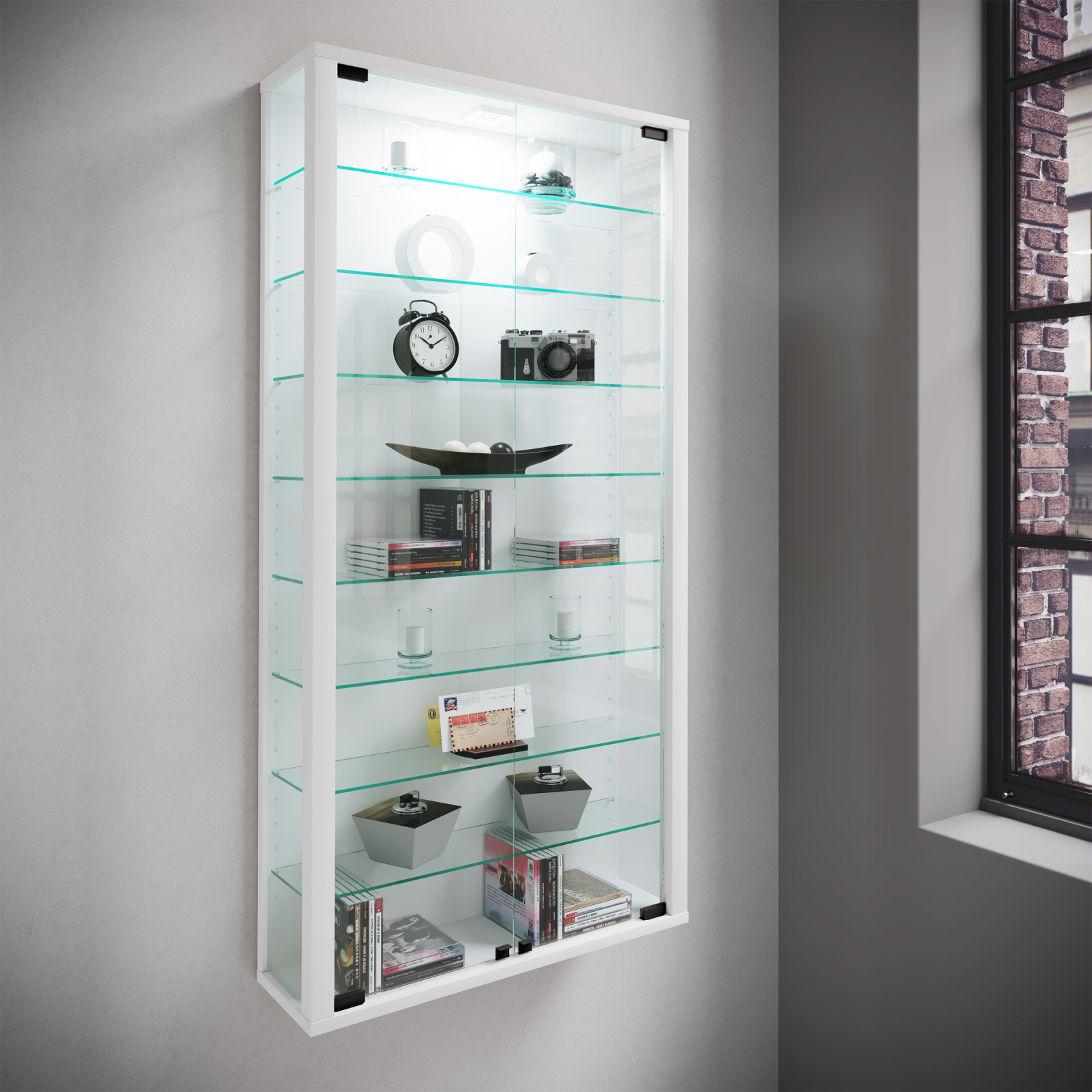 Vitrine VITROSA MAXI - weiß - ohne Beleuchtung
