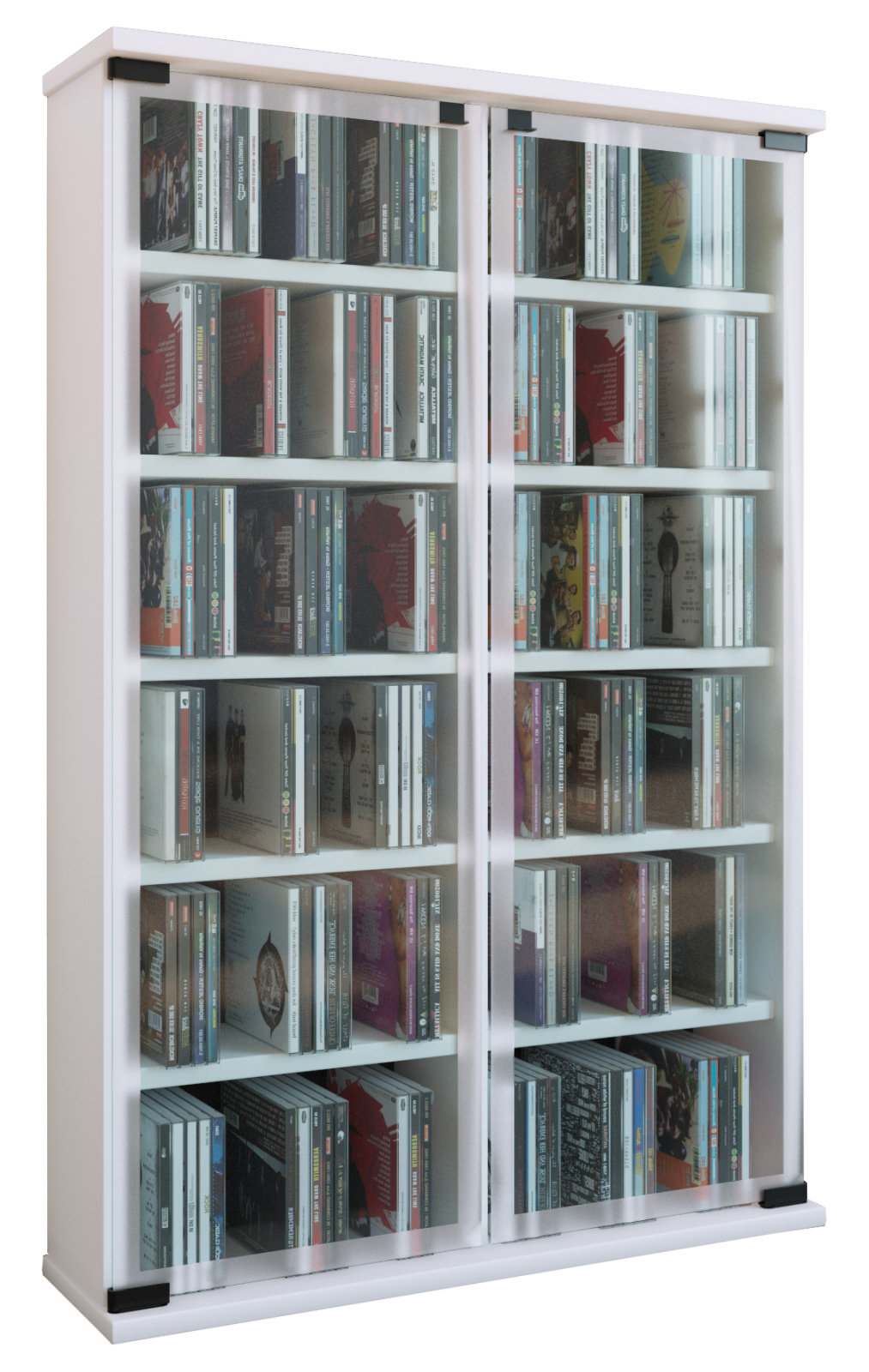 Vitrine - weiß - 60 cm breit - für 300 CDs