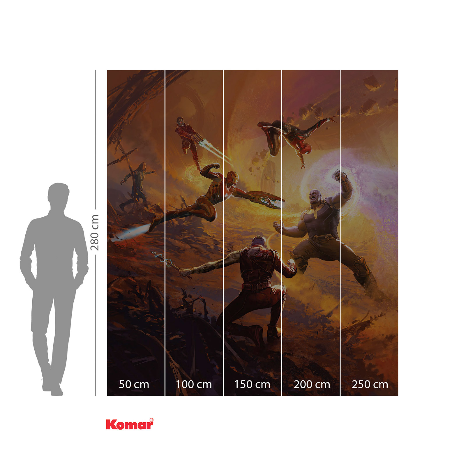 Vlies-Fototapete AVENGERS EPIC BATTLE TITAN - bunt - 250x280 cm
