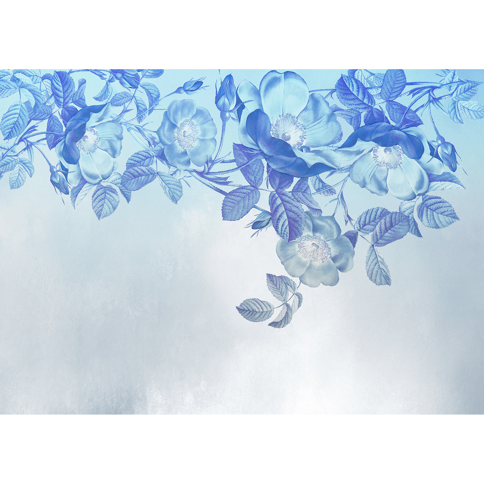 Vlies-Fototapete BLUE AURA - blau-weiß - 350x250 cm