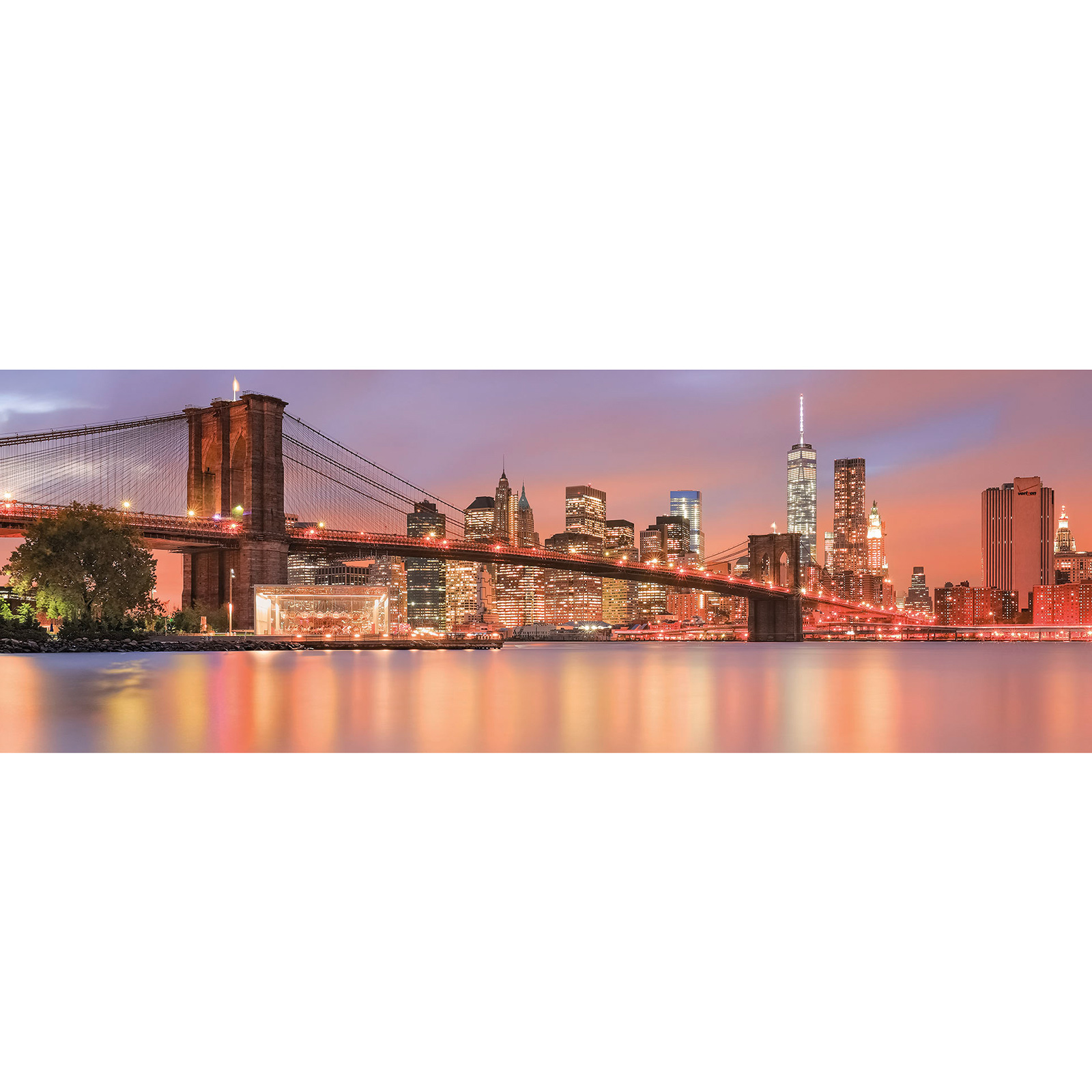 Vlies Fototapete BROOKLYN NIGHTS - bunt - 368x124 cm