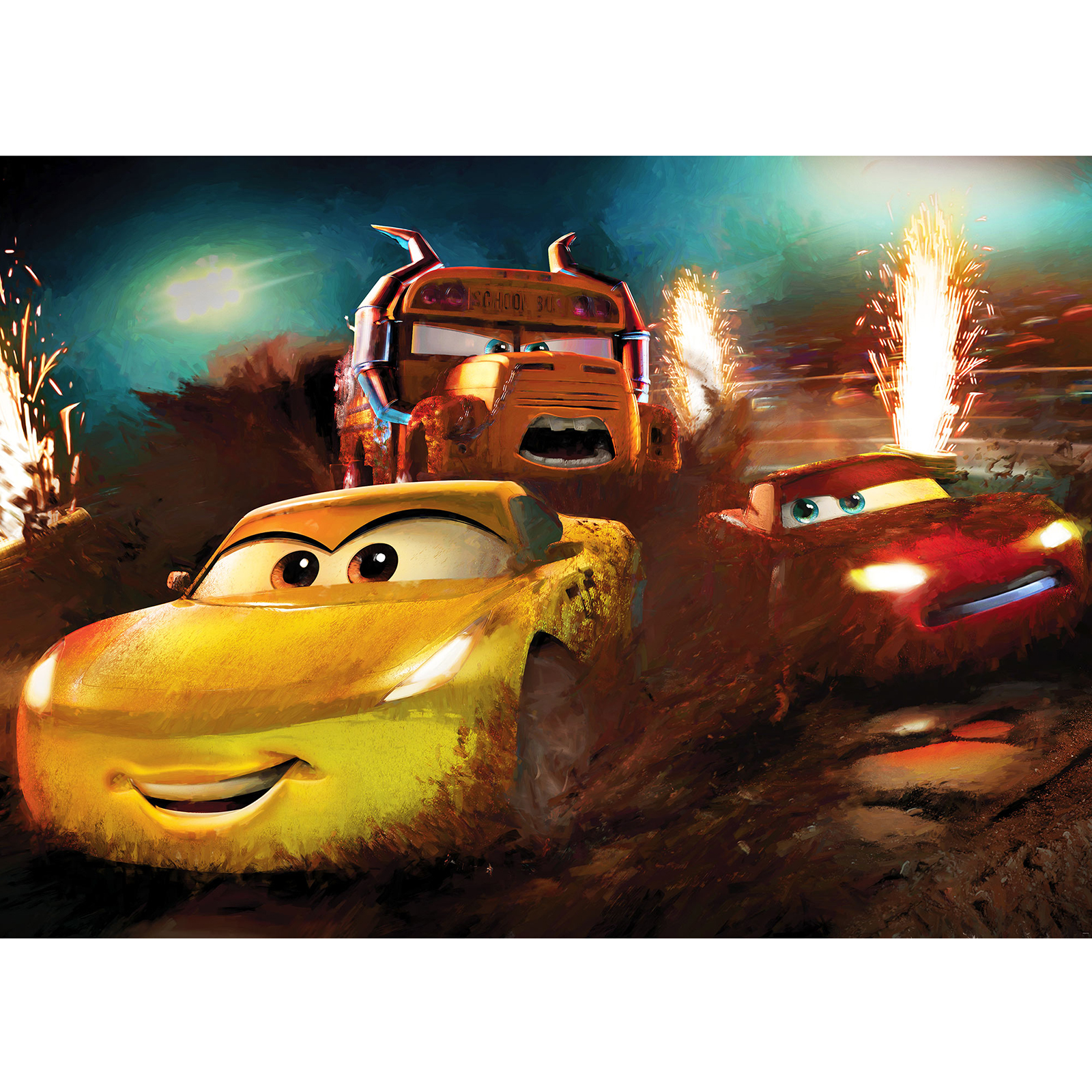 Vlies-Fototapete CARS DIRT TRACK - bunt - 350x250 cm