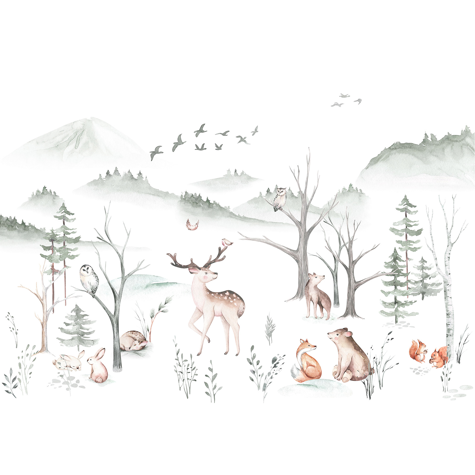 Vlies-Fototapete COZY WOODS - bunt - 400x280 cm