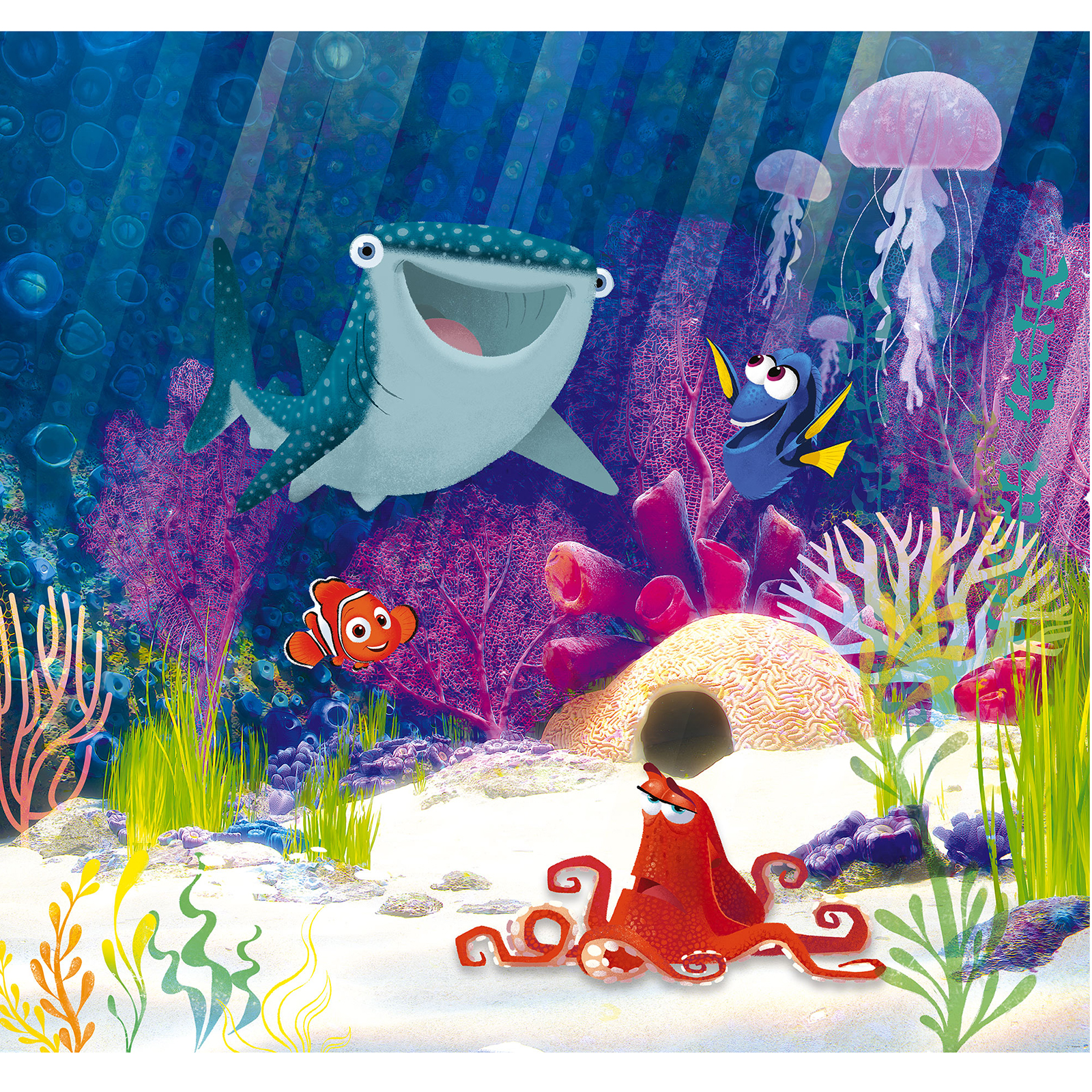 Vlies-Fototapete DORY AQUA PARTY - bunt - 300x280 cm