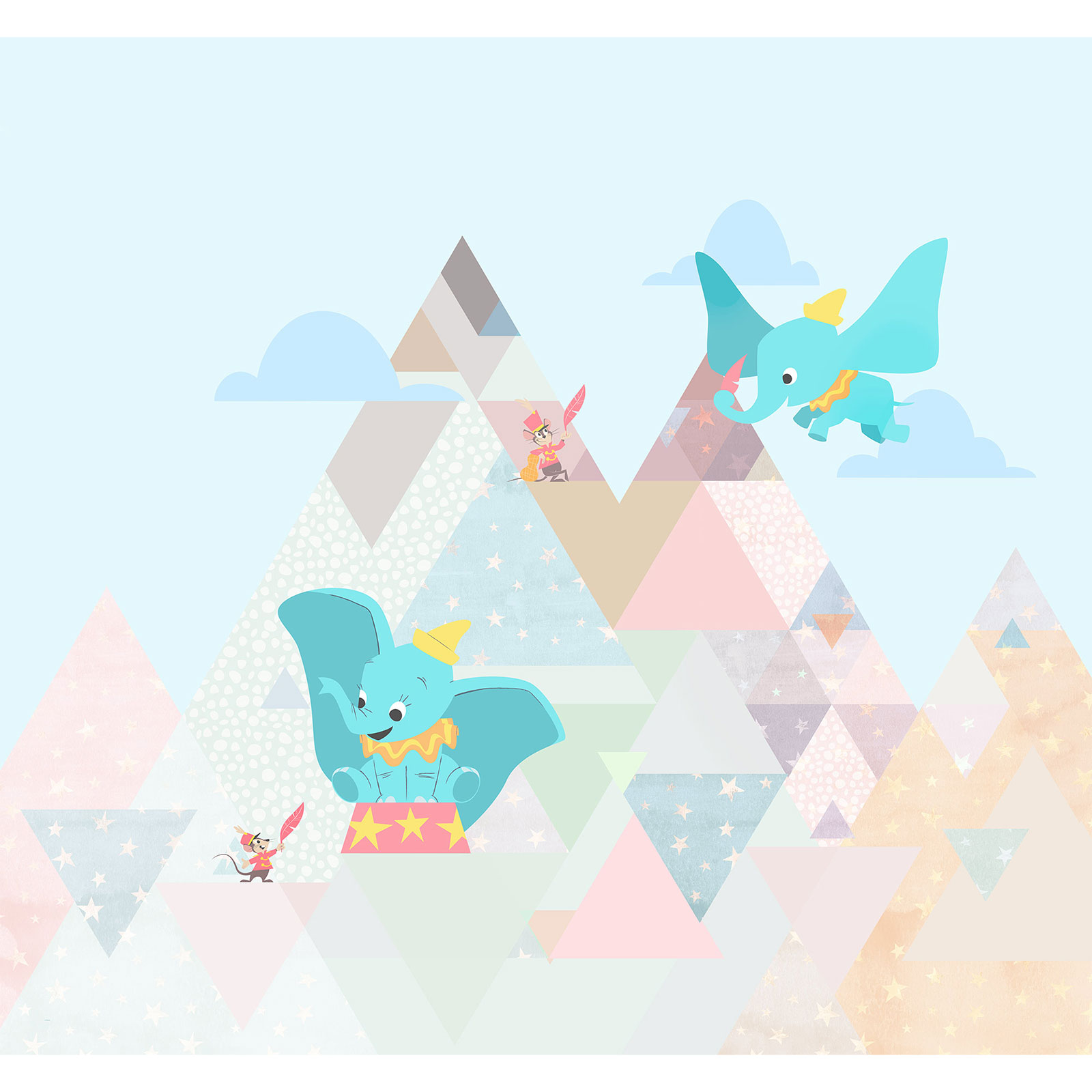 Vlies-Fototapete DUMBO FLYING ELEPHANT - 300x280 cm