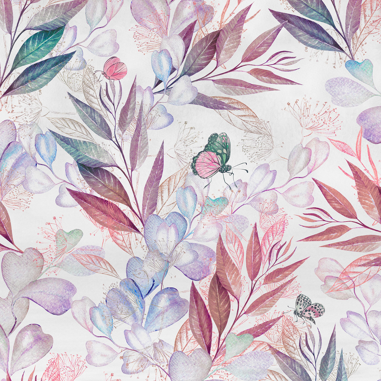 Vlies-Fototapete EUCALYPTUS - rot-blau-grün - 250x250 cm