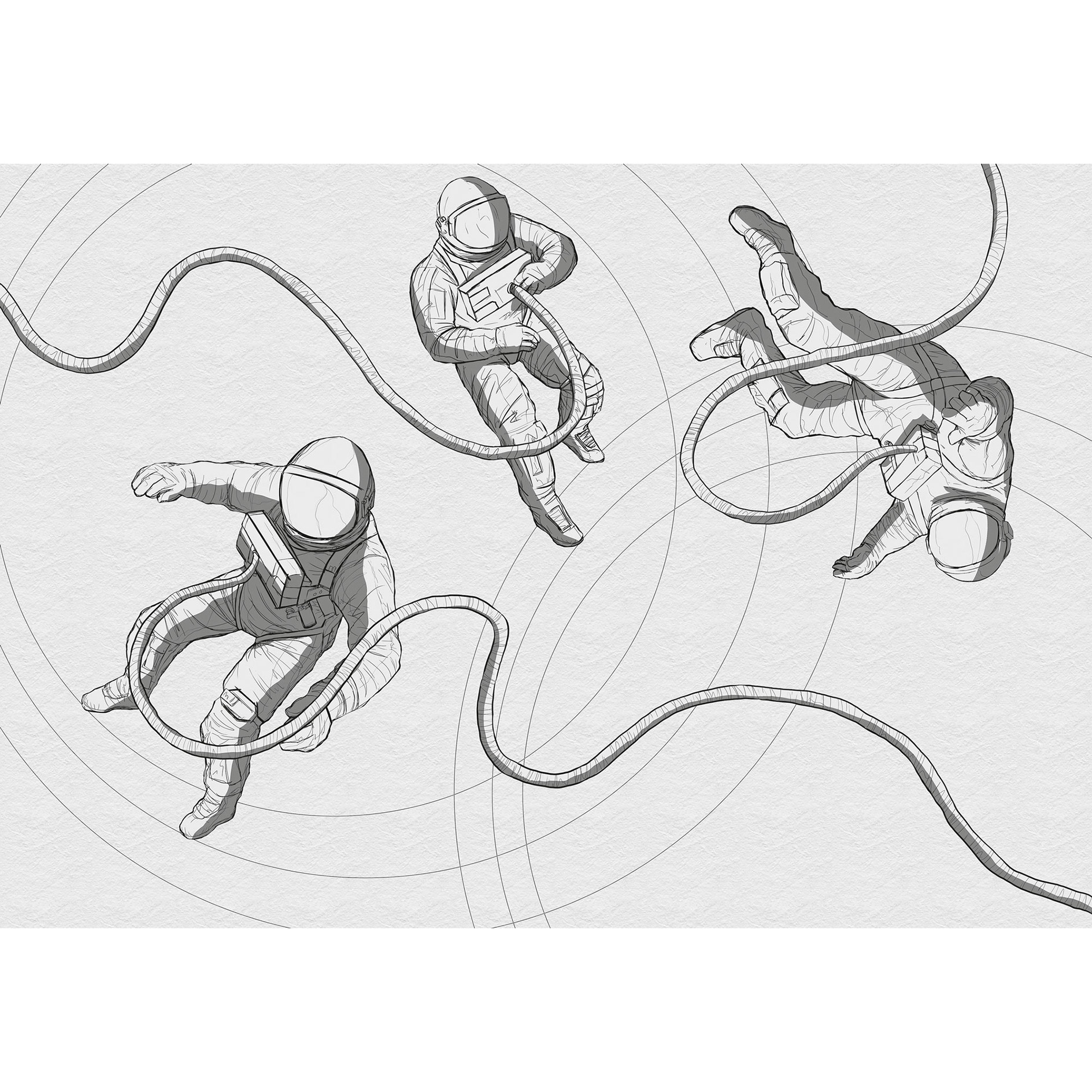 Vlies-Fototapete EXTRAORDINARY ASTRONAUTS - 400x280 cm