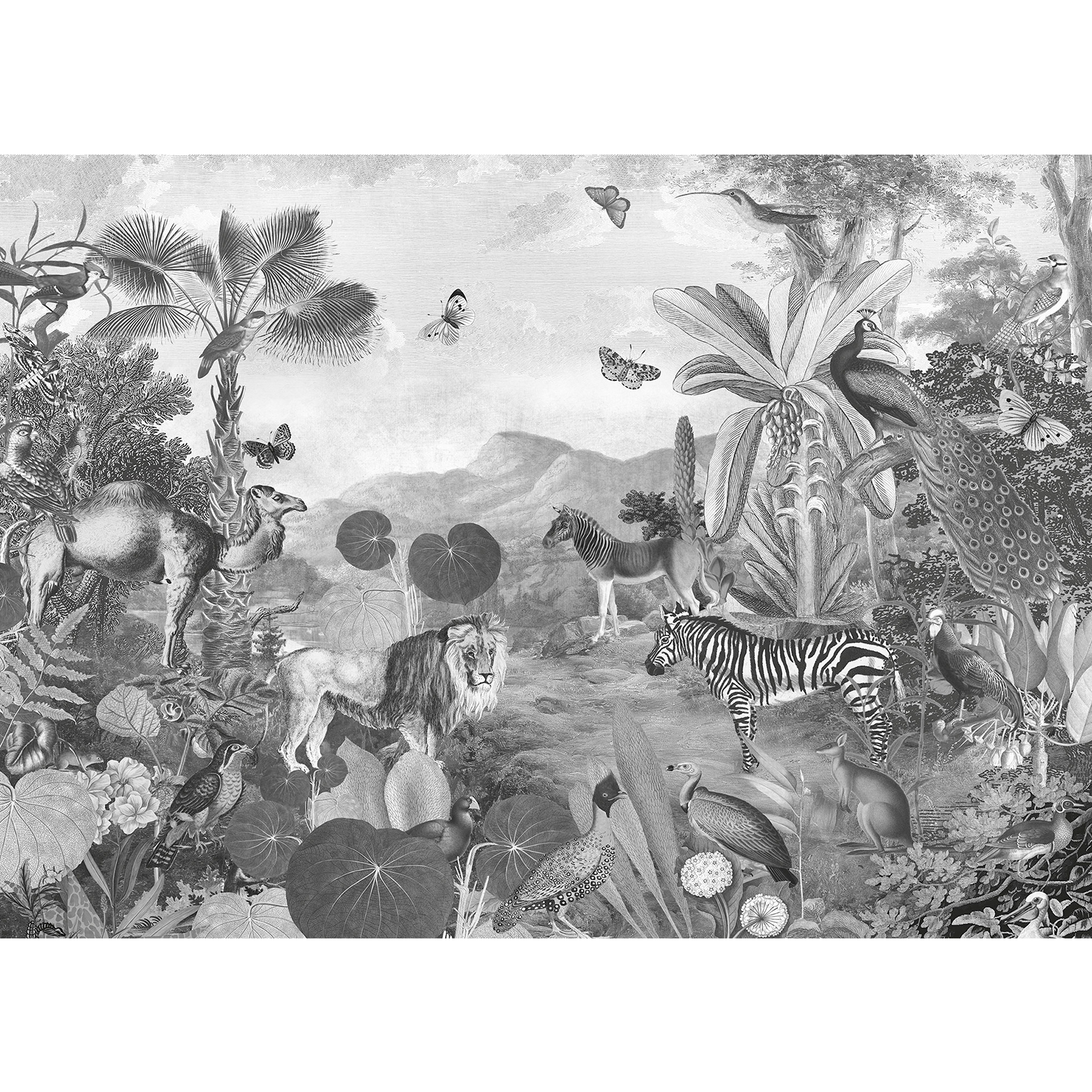 Vlies-Fototapete FLORA AND FAUNA - bunt - 350x250 cm