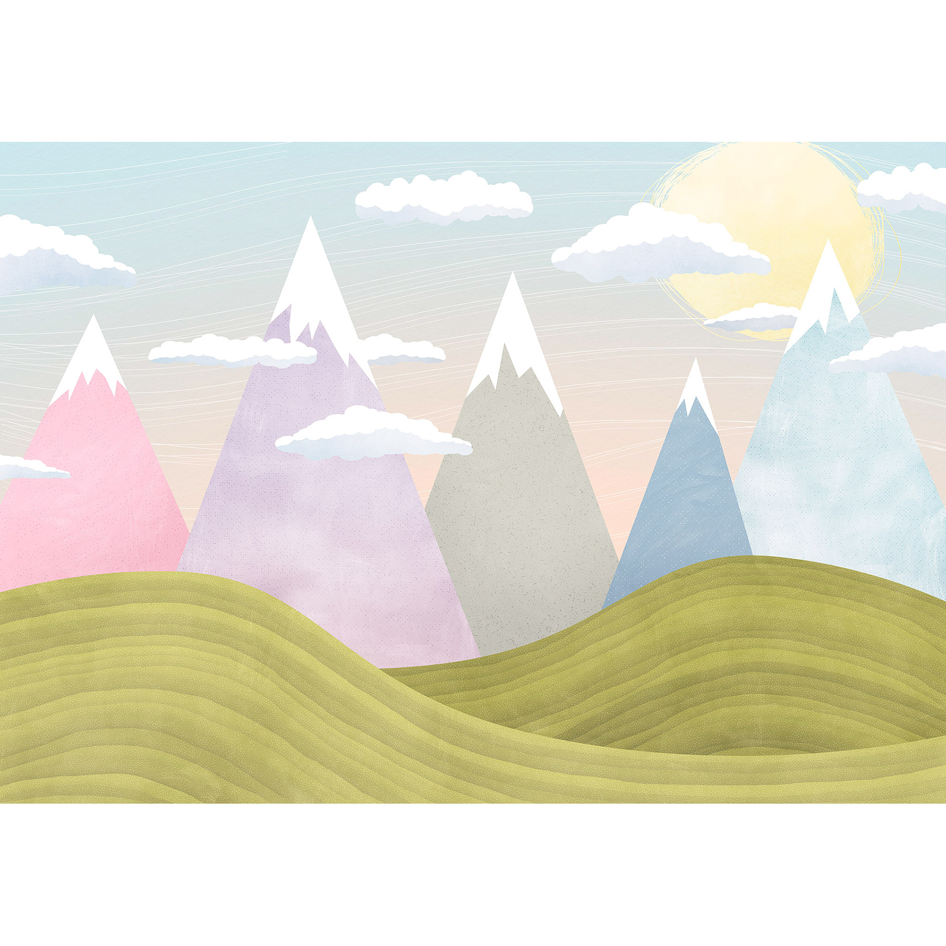 Vlies-Fototapete HILLTOPS - bunt - 400x280 cm