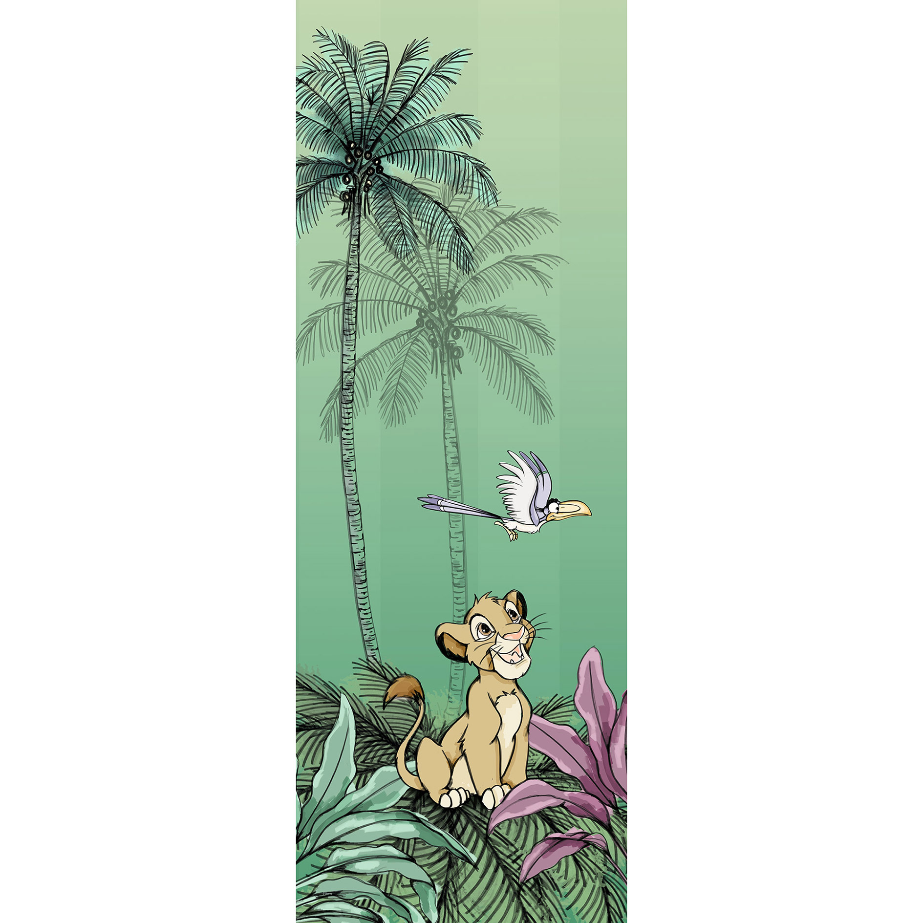 Vlies-Fototapete JUNGLE SIMBA - grün - 100x280 cm