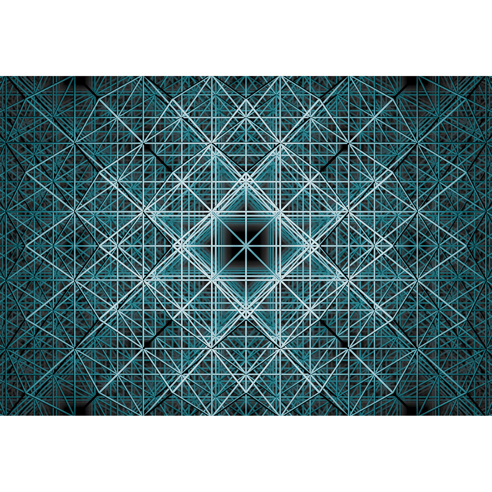 Vlies-Fototapete MATRIX - blau-schwarz-weiß - 368x248 cm