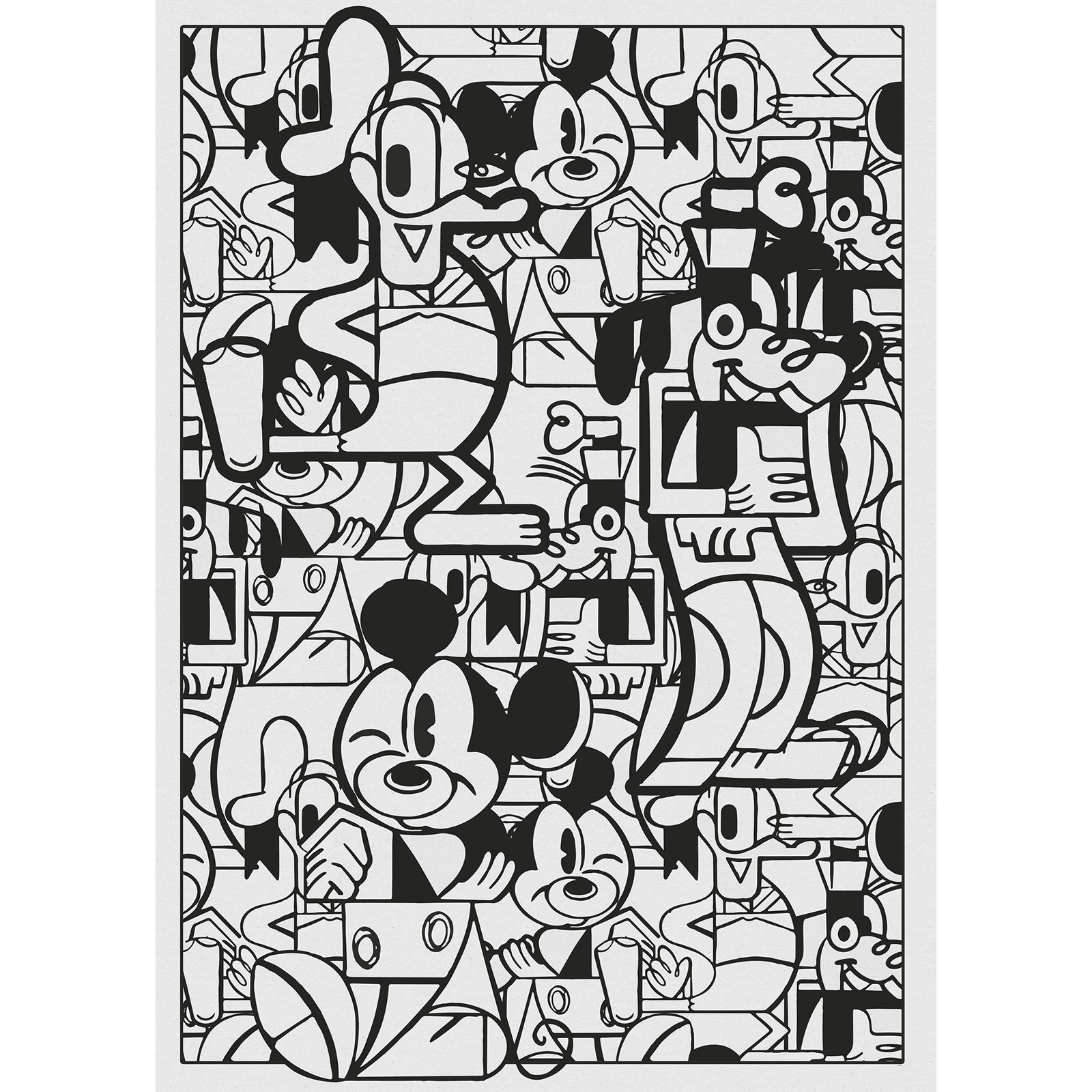 Vlies-Fototapete MICKEY CONSTRUCTIVE - schwarz-weiß - 200x280 cm