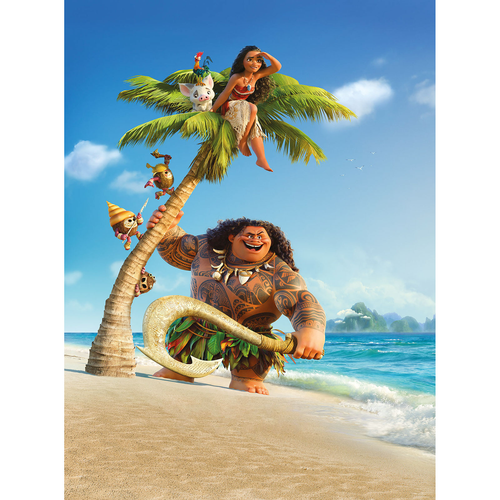 Vlies-Fototapete MOANA AND MAUI - bunt - 184x248 cm