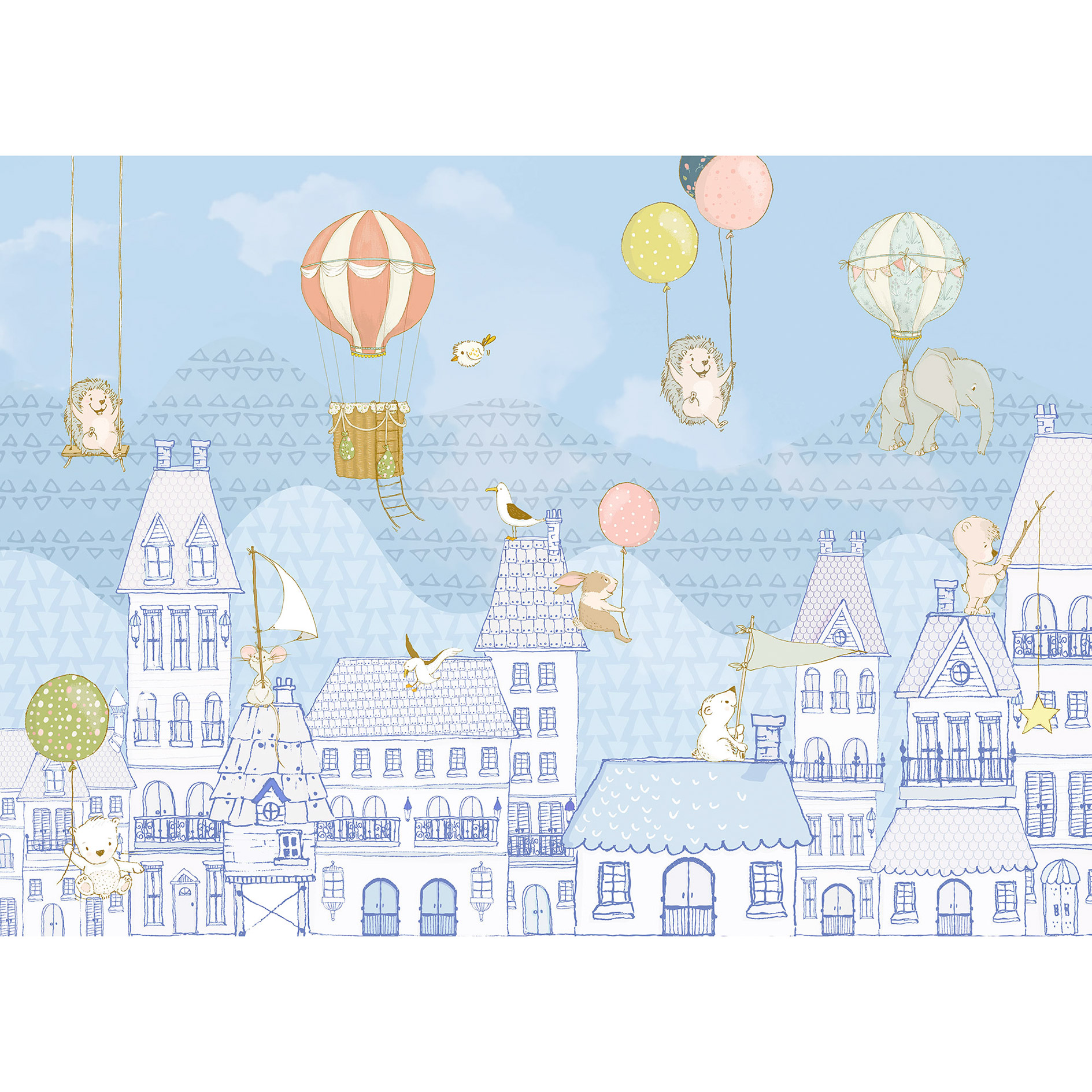 Vlies-Fototapete ROOFTOP RALLEY - bunt - 350x250 cm