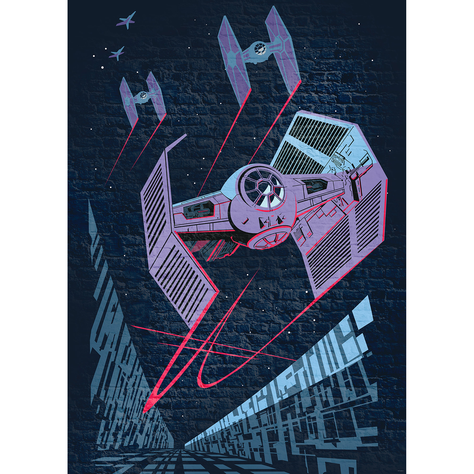 Vlies-Fototapete STAR WARS CONCRETE TIE-FIGHTER - 200x280 cm