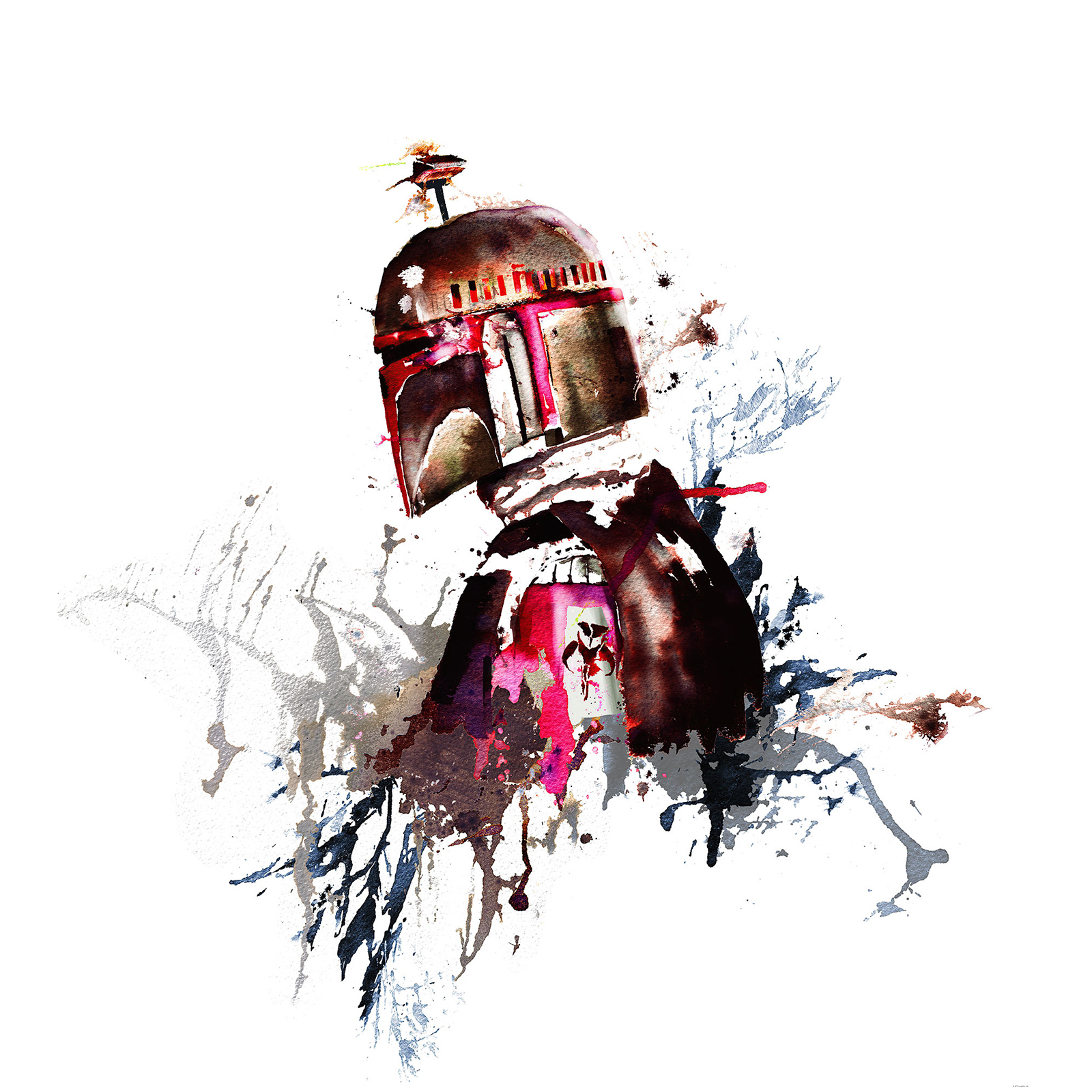 Vlies-Fototapete STAR WARS WATERCOLOR BOBA FETT - 250x280 cm